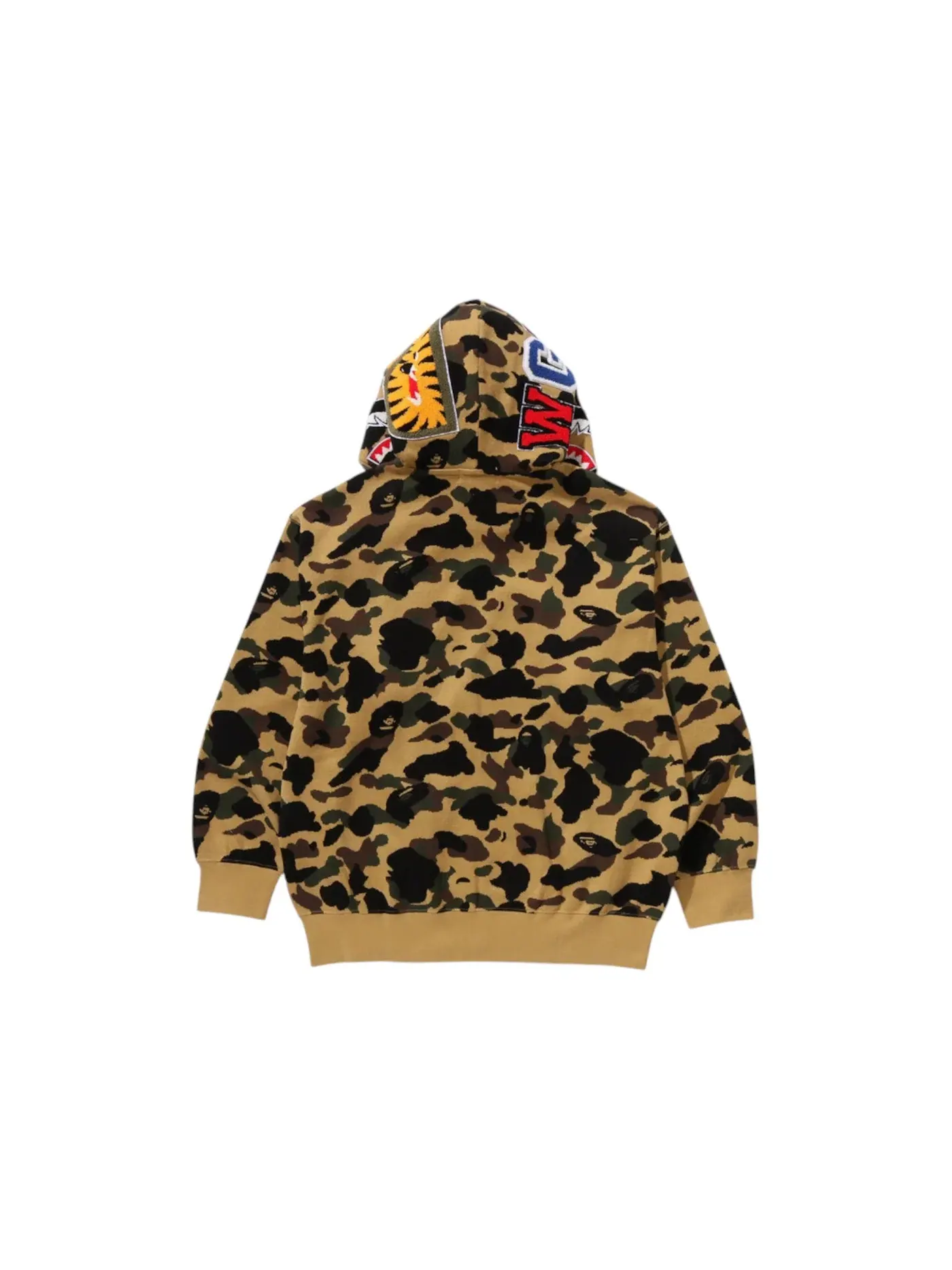 Мужская худи с принтом 1st Camo Jacquard Shark Relaxed Fit Full Zip BAPE — изображение 3 из 3, желтый
