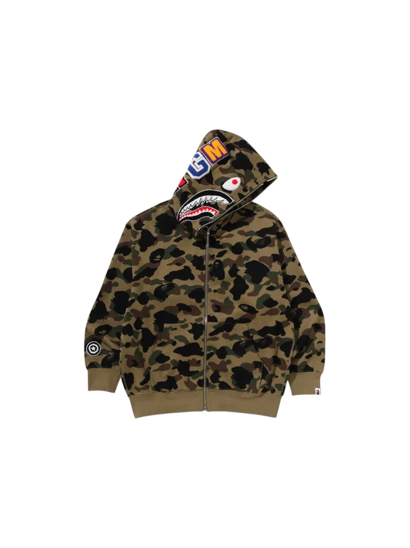 Мужская худи с камуфляжным принтом BAPE 1st Camo Jacquard Shark Relaxed Fit Full Zip Hoodie BAPE — изображение 1 из 2