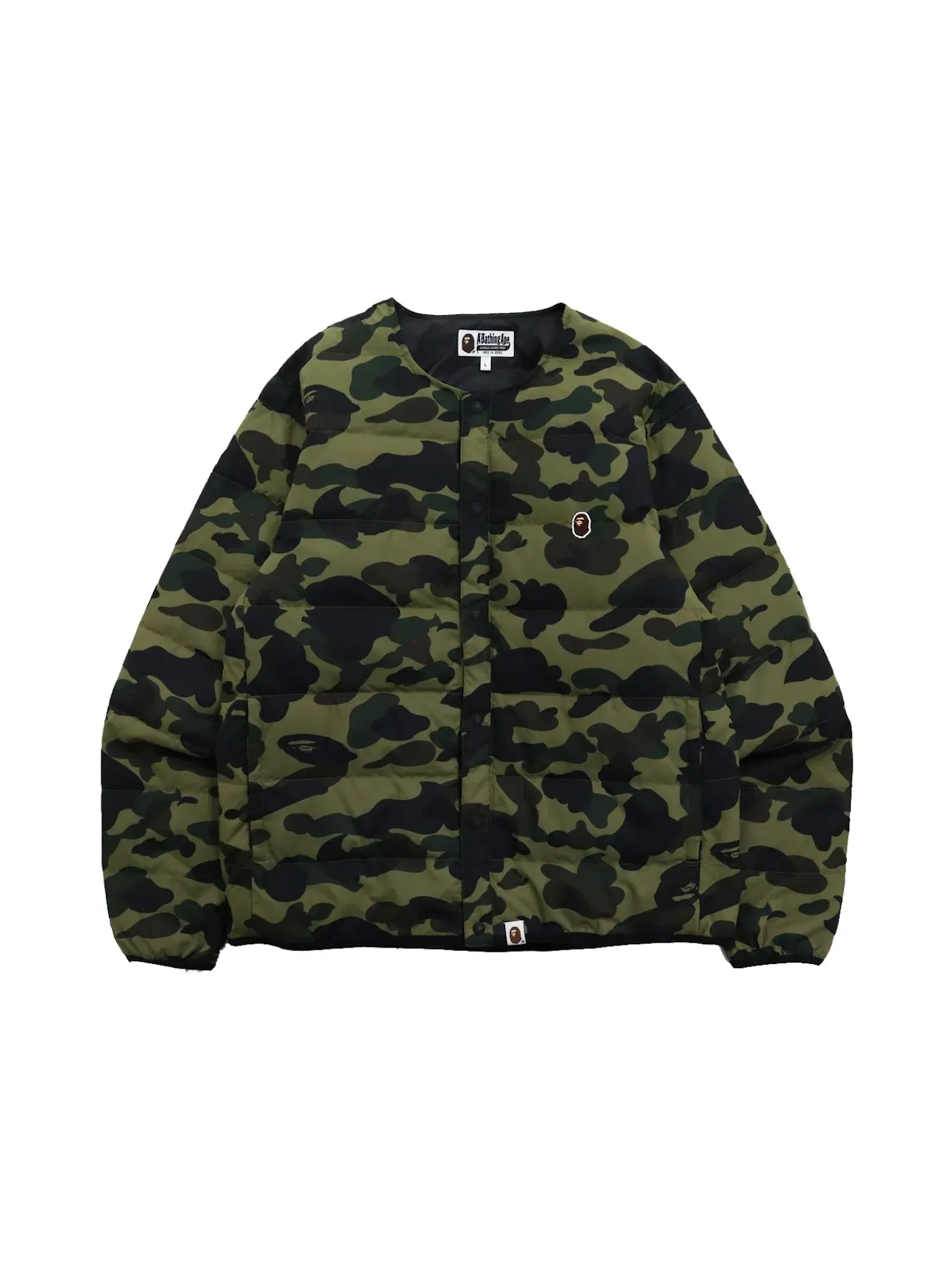 Мужская куртка с камуфляжным принтом BAPE 1st Camo Light Weight Down Jacket FW21 — изображение 1 из 2, зеленый