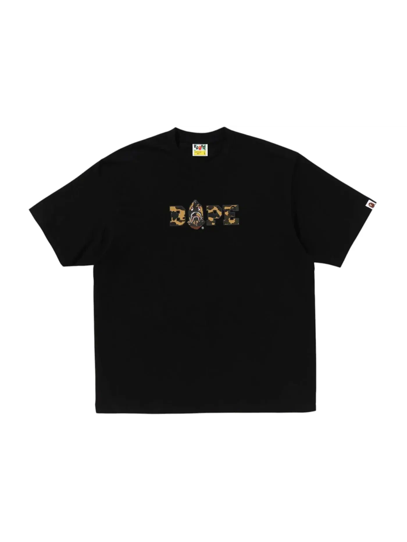 Мужская футболка свободного кроя с принтом BAPE 1st Camo Logo Relaxed Fit Tee BAPE — изображение 1 из 1, черный