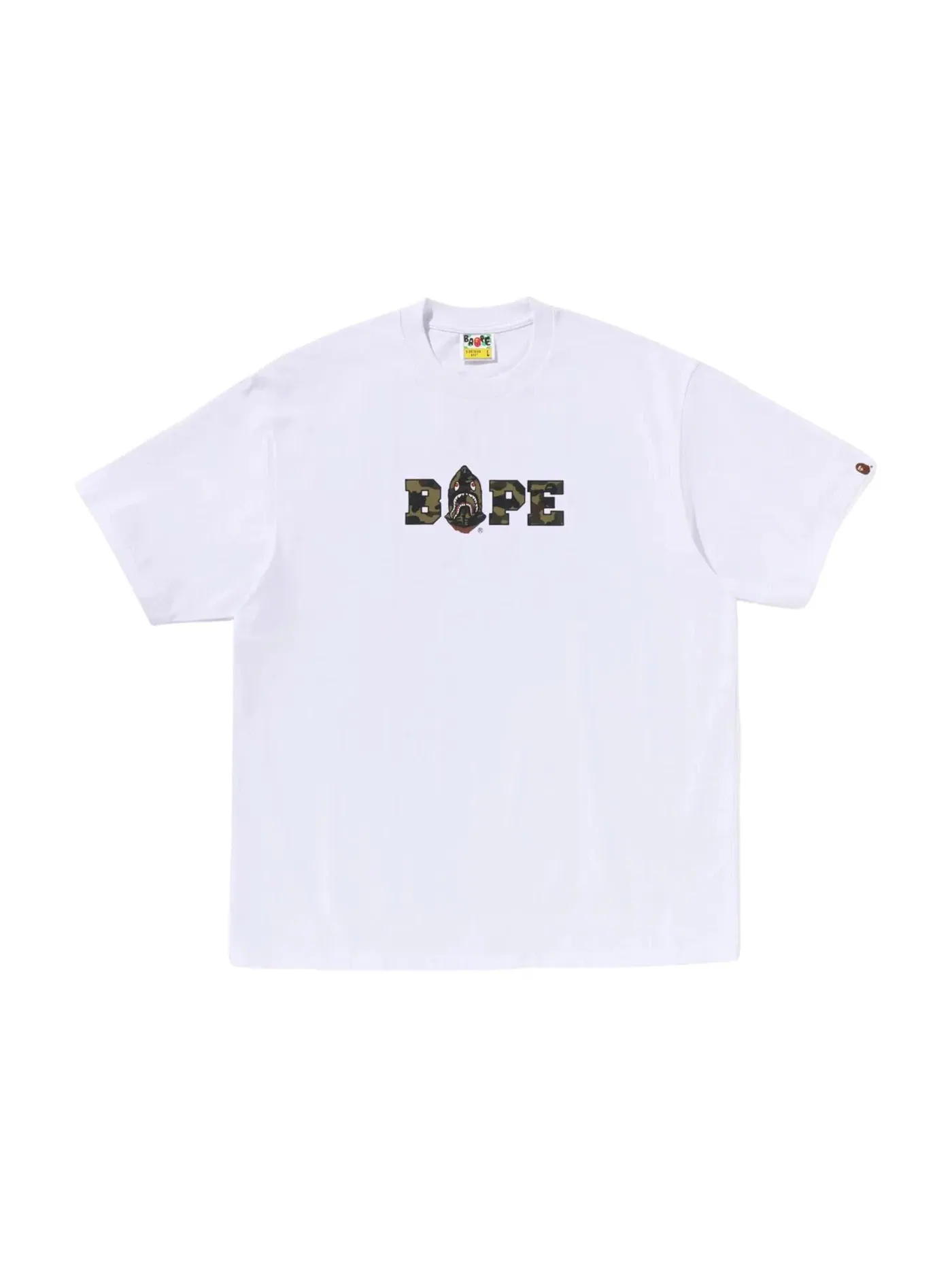 Мужская футболка свободного кроя с принтом BAPE 1st Camo Logo Relaxed Fit Tee BAPE — изображение 1 из 1, белый