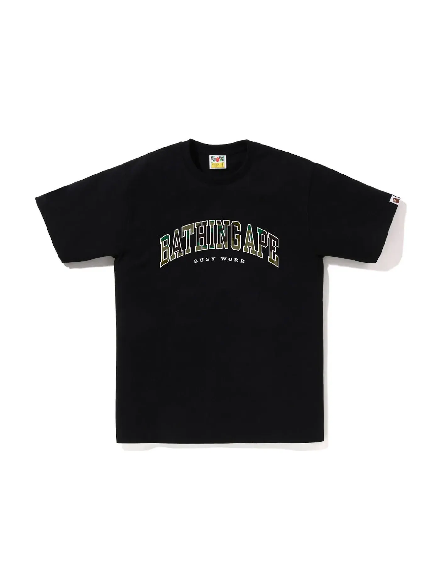 Мужская футболка с принтом BAPE 1st Camo Logo Tee — изображение 1 из 1, черный зеленый