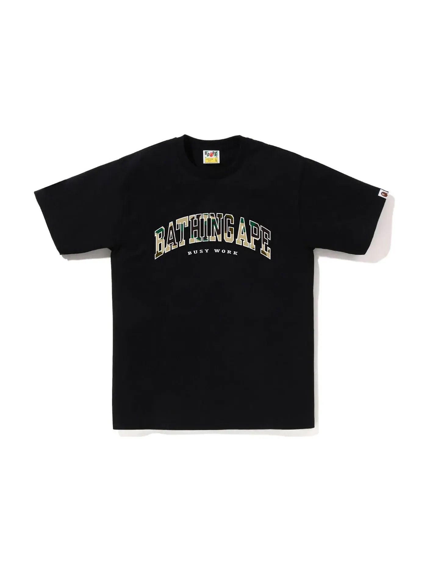 Мужская футболка с принтом BAPE 1st Camo Logo Tee BAPE — изображение 1 из 1, черный желтый