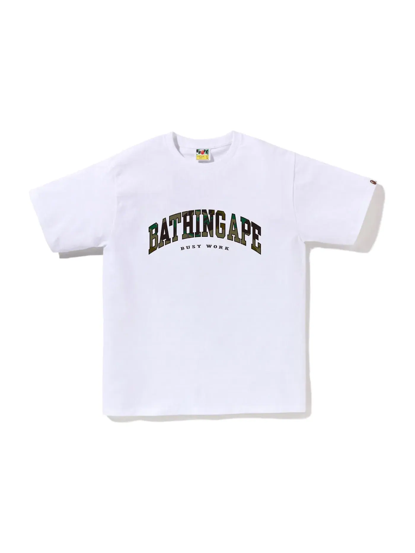 Мужская футболка с принтом BAPE 1st Camo Logo Tee — изображение 1 из 1, белый зеленый