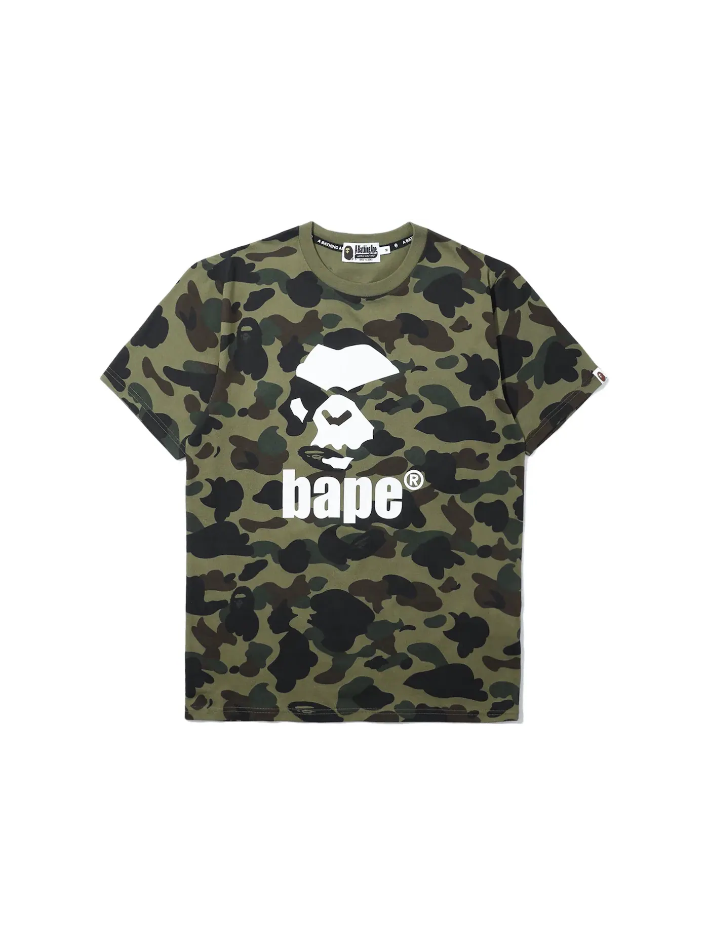 Мужская футболка с камуфляжным принтом BAPE 1st Camo Mad Ape Tee — изображение 1 из 1, зеленый