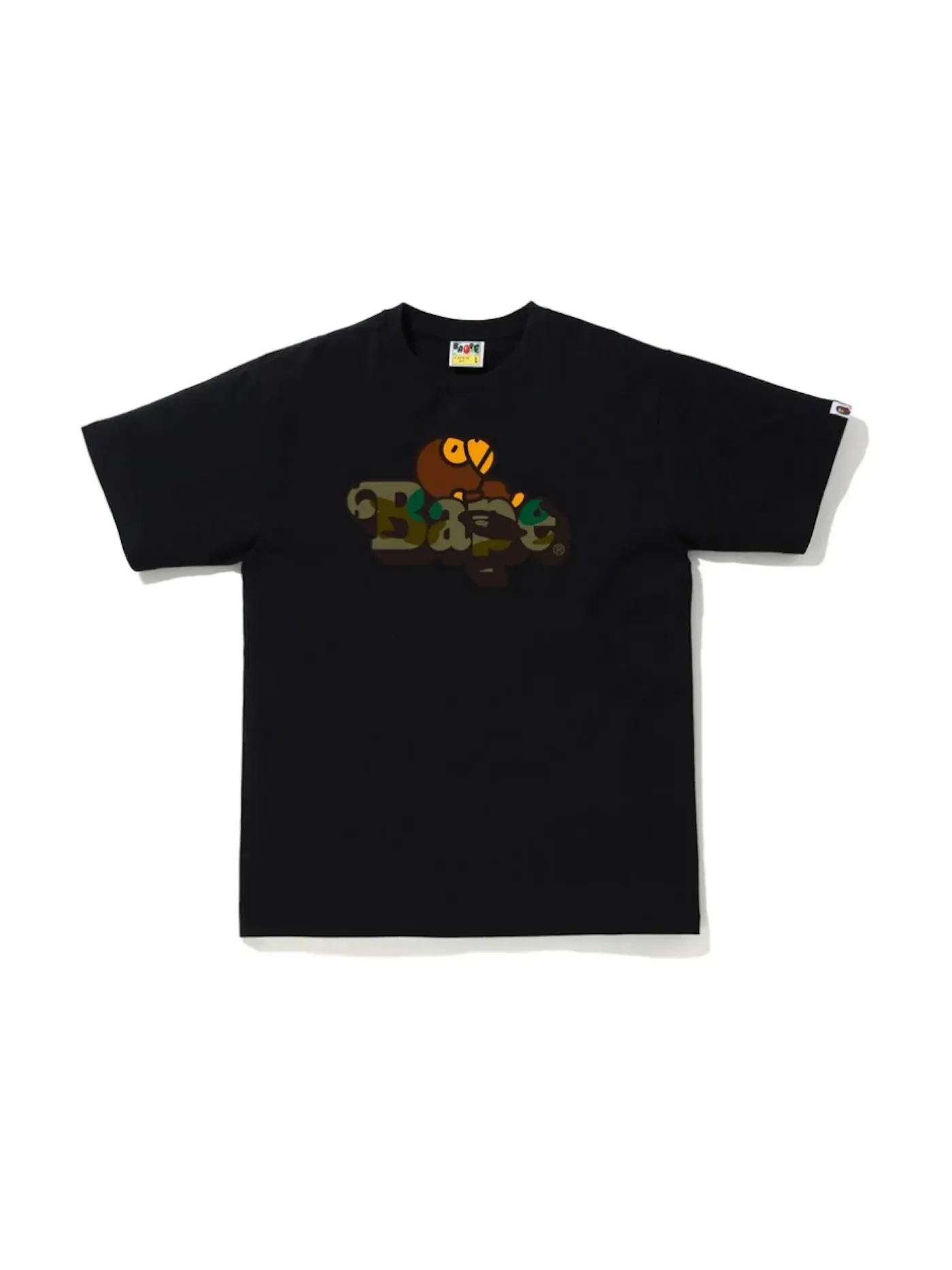 Мужская футболка с принтом BAPE 1st Camo Milo BAPE — изображение 1 из 1, черный/зеленый