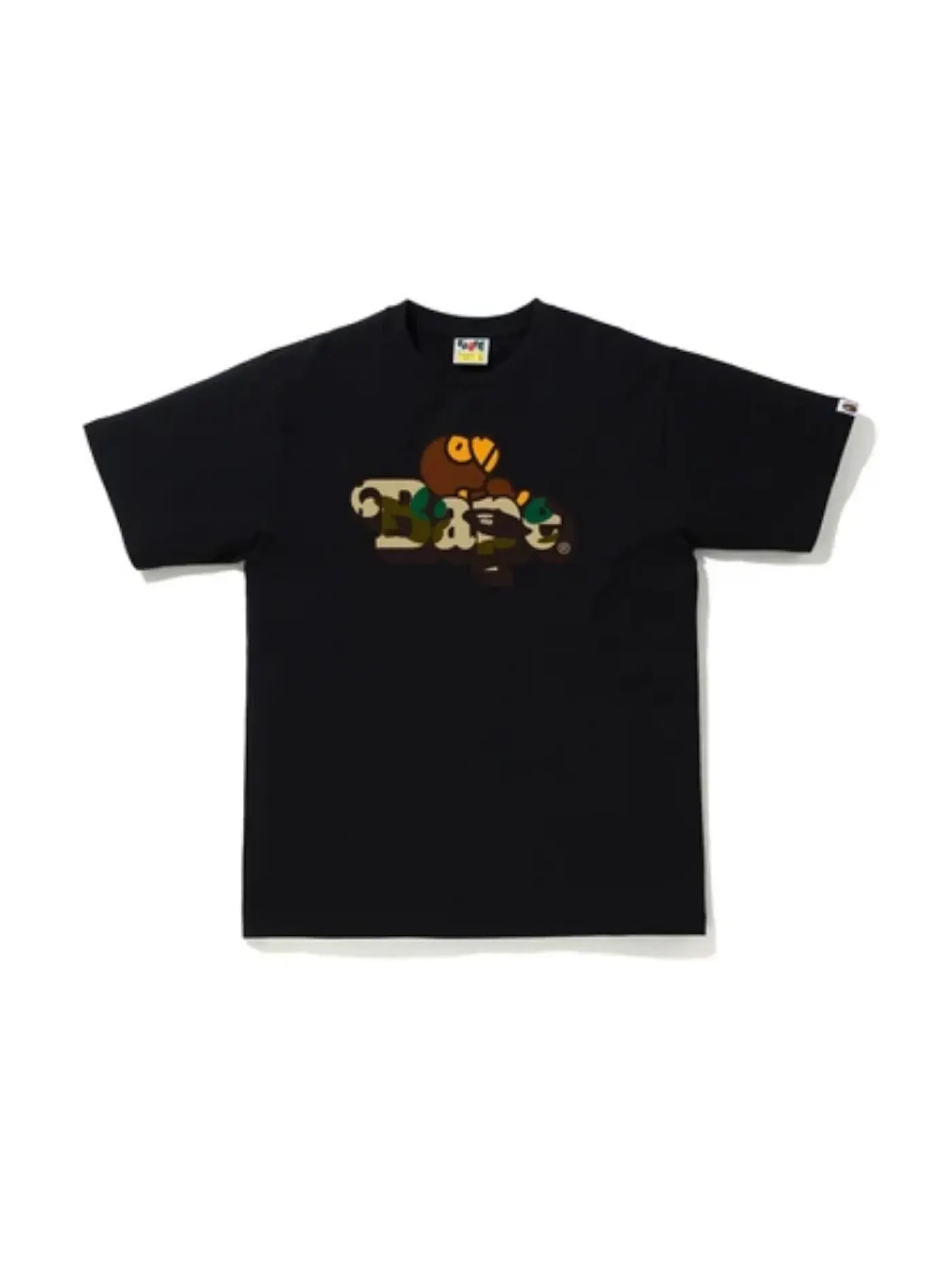 Мужская футболка с принтом BAPE 1st Camo Milo on BAPE Tee BAPE — изображение 1 из 1, черный/желтый