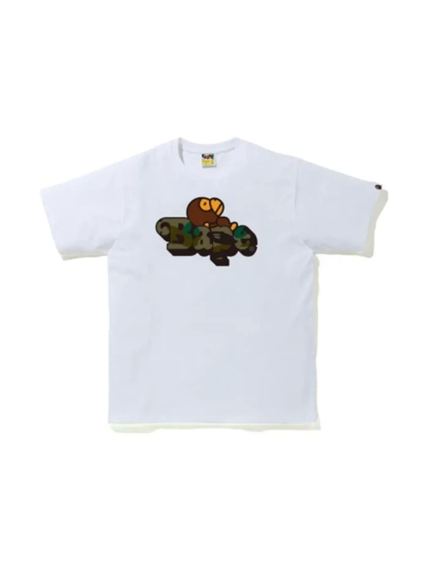 Мужская футболка с принтом BAPE 1st Camo Milo on BAPE Tee — изображение 1 из 1, белый/зеленый