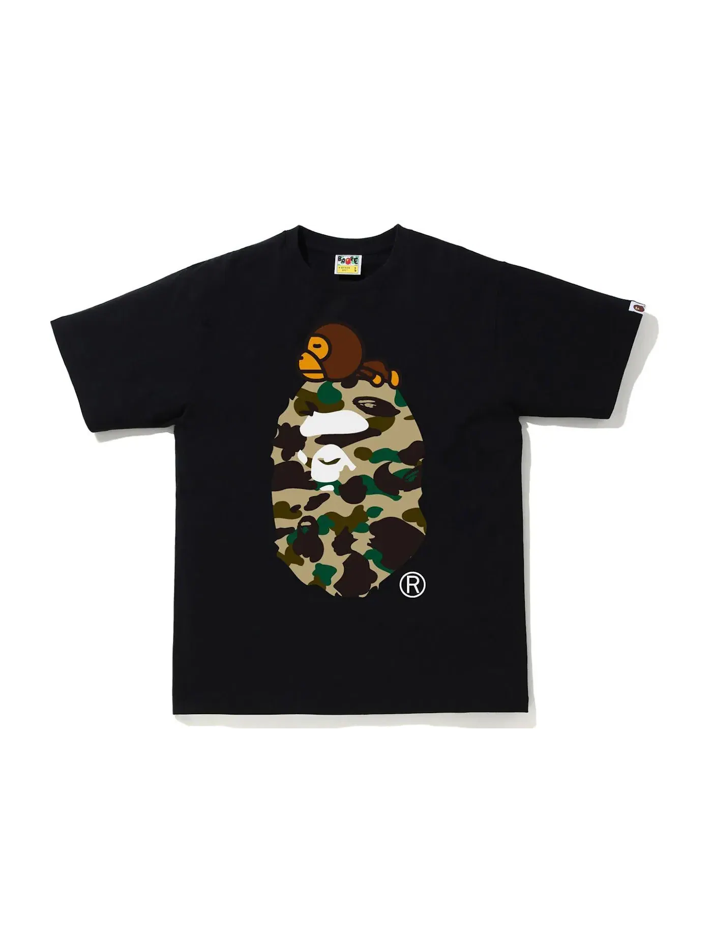Мужская футболка с принтом Ape Tee BAPE — изображение 1 из 1, черный/желтый