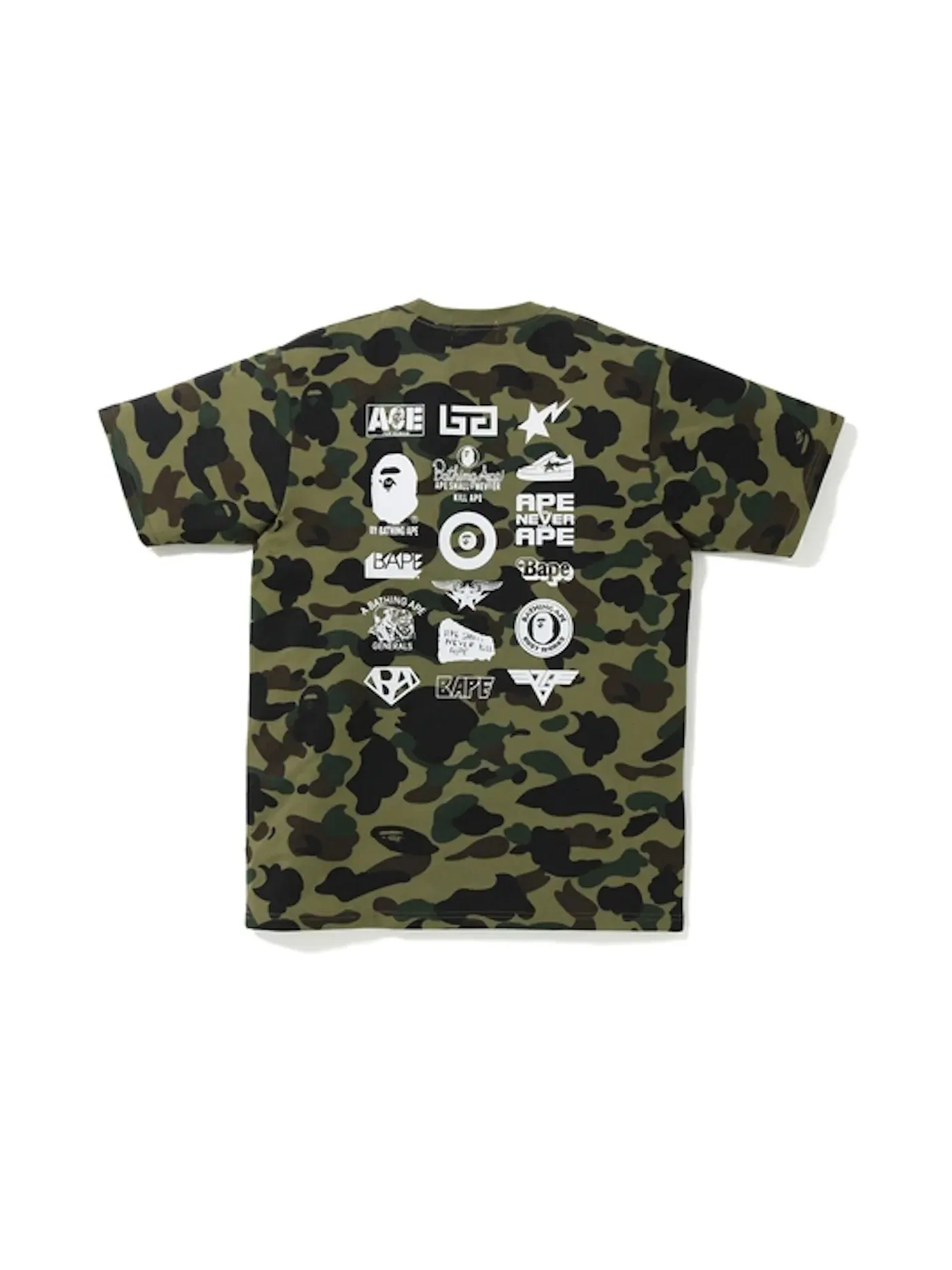 Мужская футболка с камуфляжным принтом BAPE Tee — изображение 2 из 2, зеленый