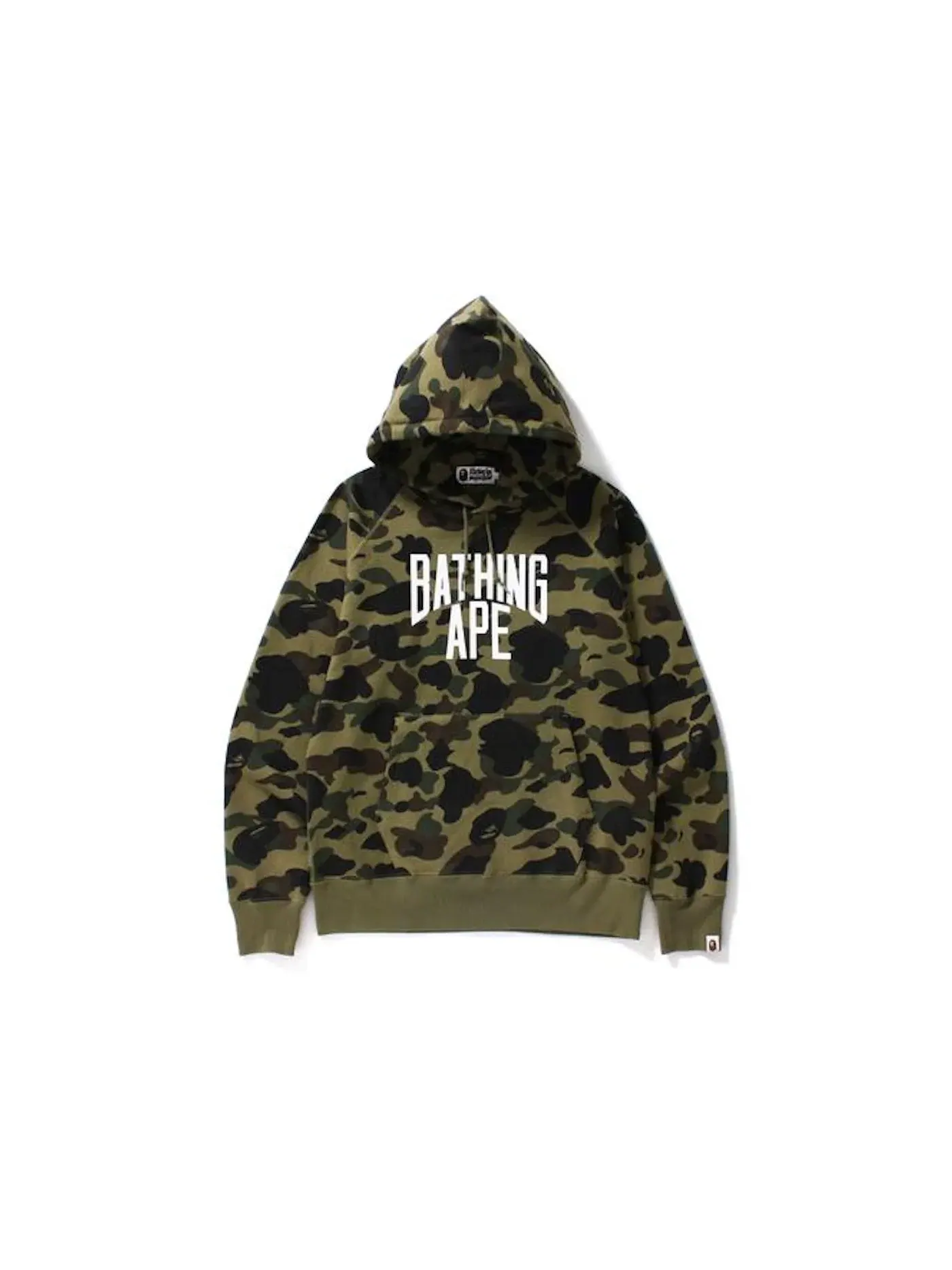 Мужской пуловер с капюшоном с принтом Hoodie BAPE — изображение 1 из 2, зеленый