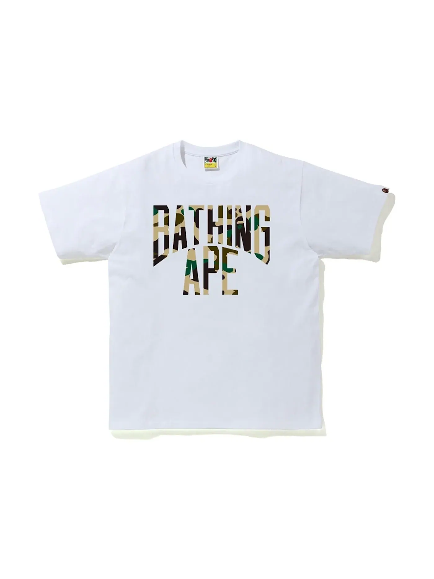 Мужская футболка с принтом BAPE 1st Camo NYC Logo Tee — изображение 1 из 1, белый/желтый