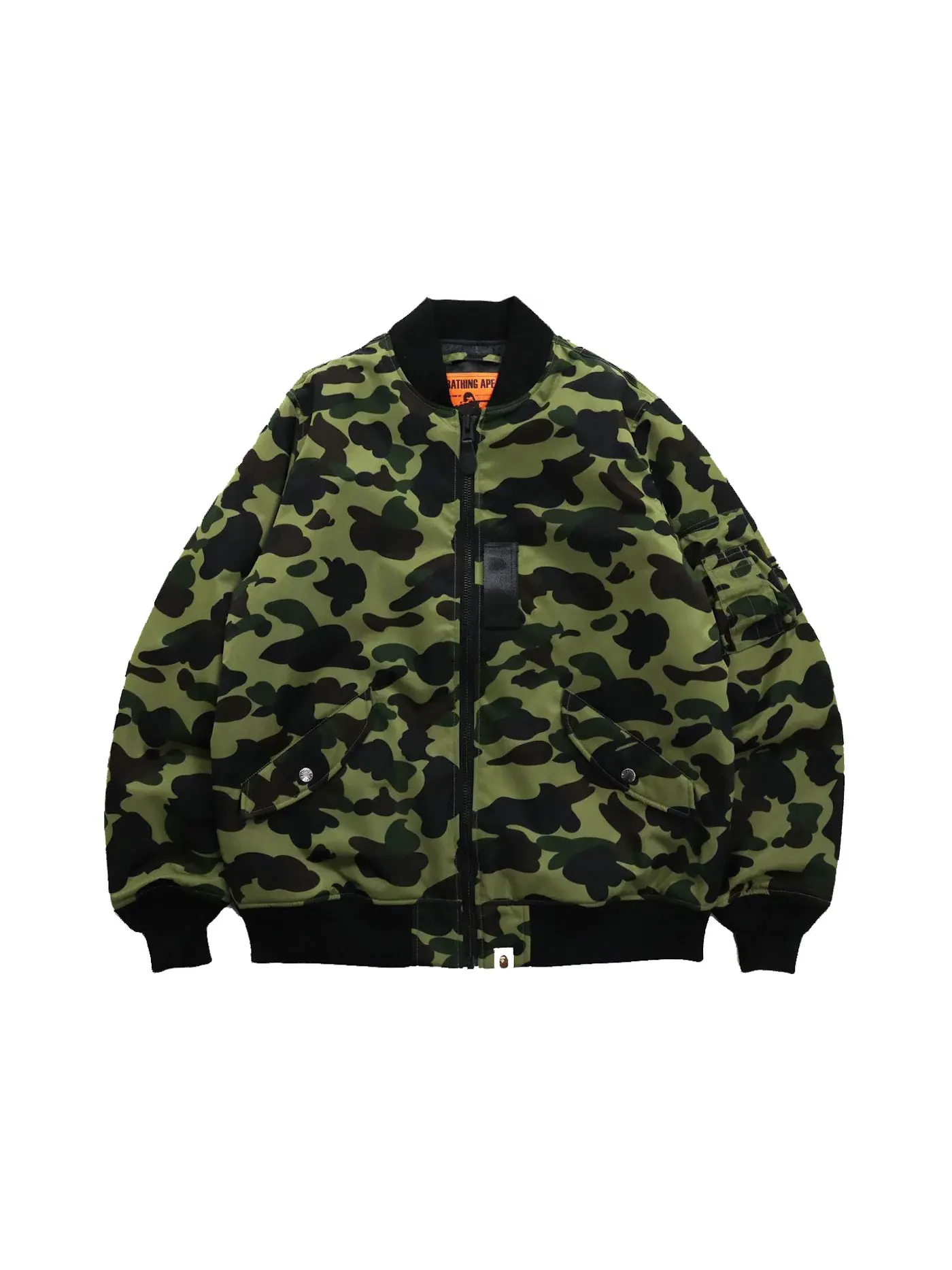 Мужская куртка-бомбер с камуфляжным принтом MA-1 BAPE — изображение 1 из 2, зеленый