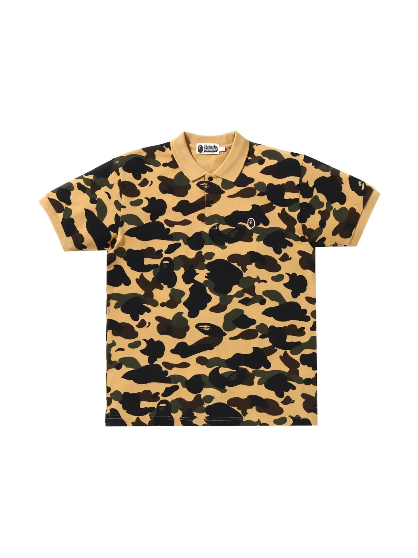 Мужское поло с камуфляжным принтом Polo BAPE — изображение 1 из 2, желтый