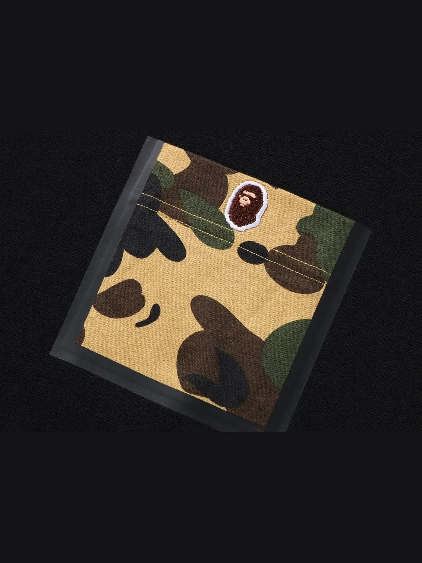 Мужская футболка с принтом BAPE 1st Camo Pocket Tee (SS22) BAPE — изображение 2 из 2, черный