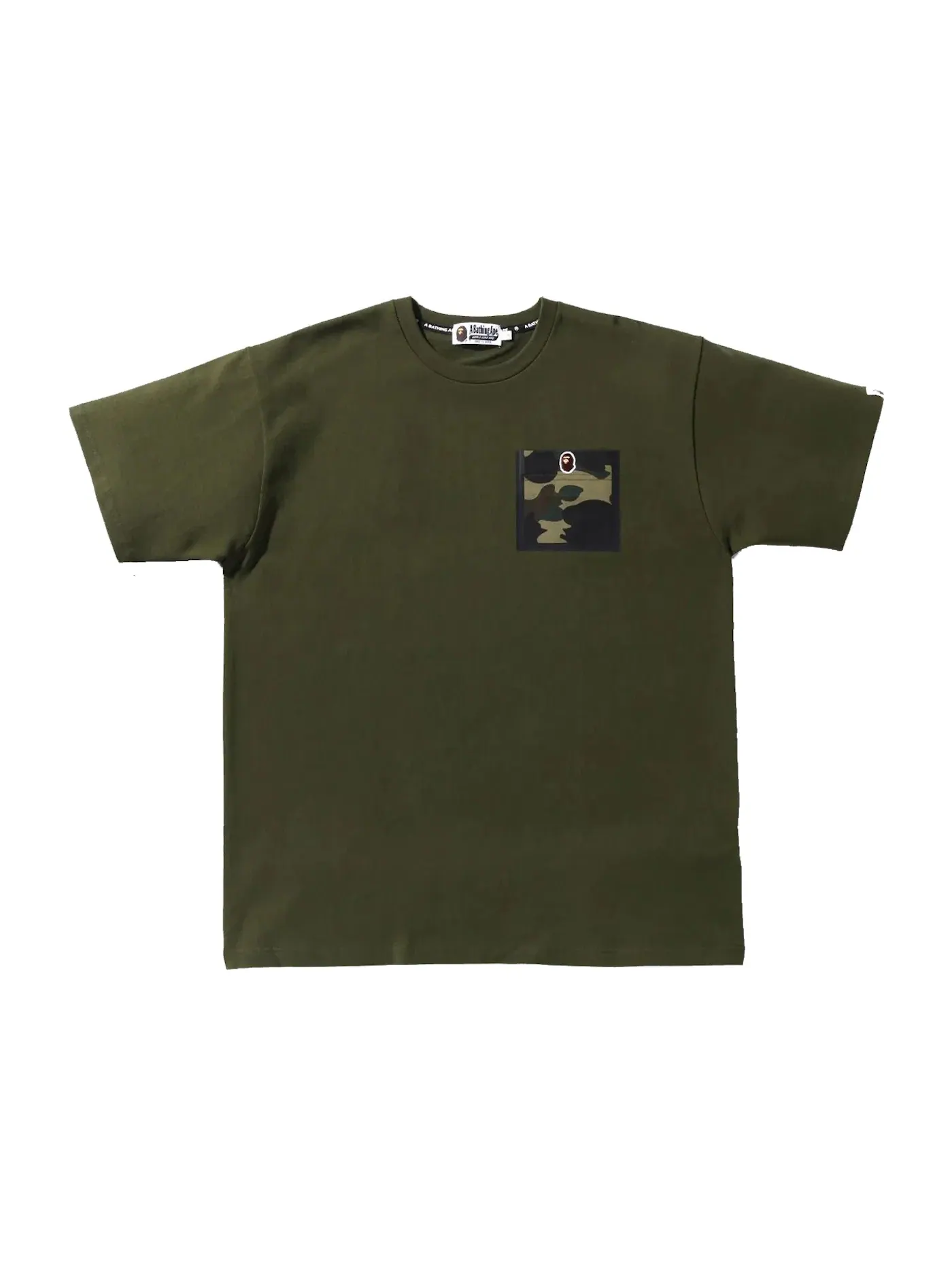 Мужская футболка с камуфляжным принтом BAPE 1st Camo Pocket Tee (SS22) BAPE, Olivedrab — изображение 1 из 2
