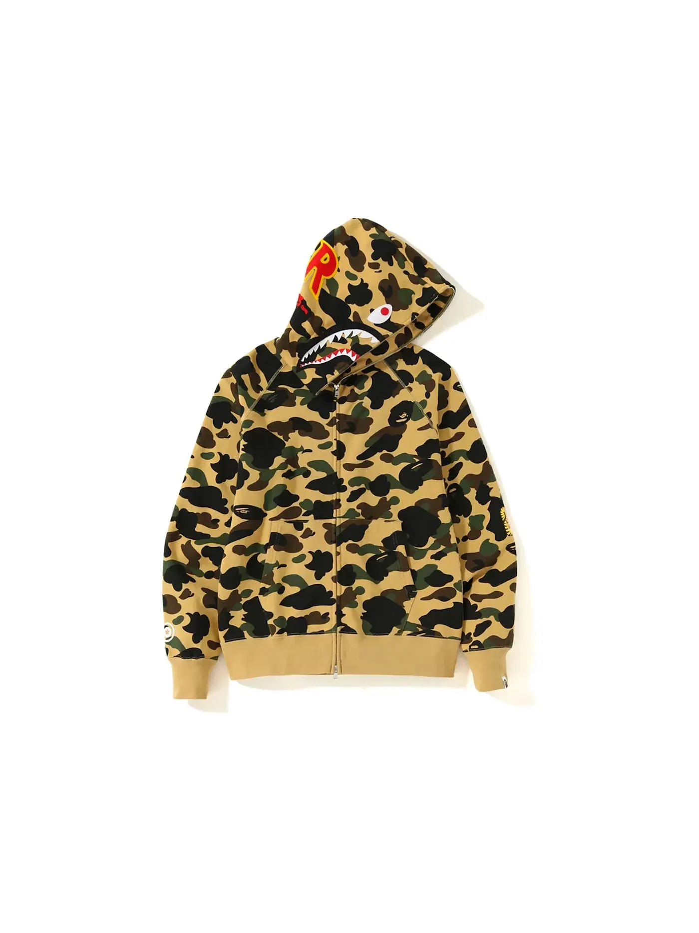 Мужская худи с камуфляжным принтом BAPE — изображение 1 из 1, желтый