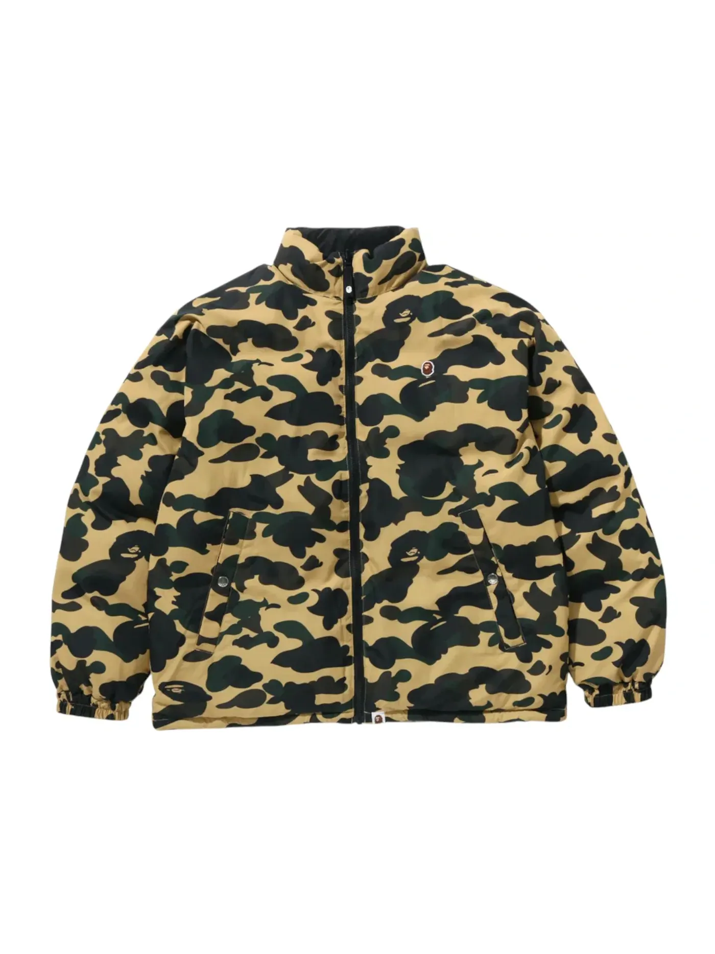 Мужская куртка с камуфляжным принтом BAPE 1st Camo Reversible Down Jacket — изображение 1 из 3, желтый