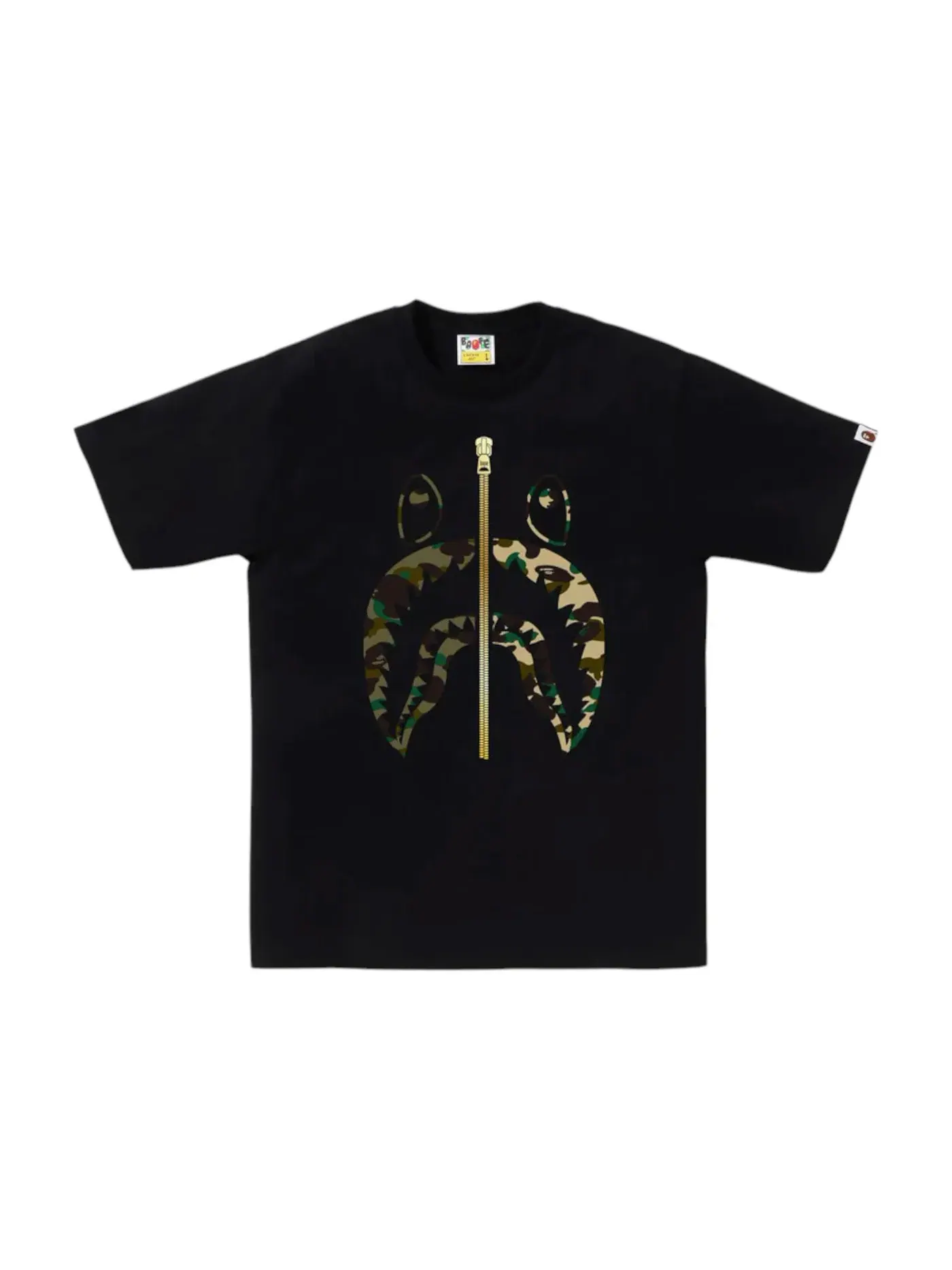 Мужская футболка с принтом BAPE 1st Camo Separate Shark Tee BAPE — изображение 1 из 1, черный