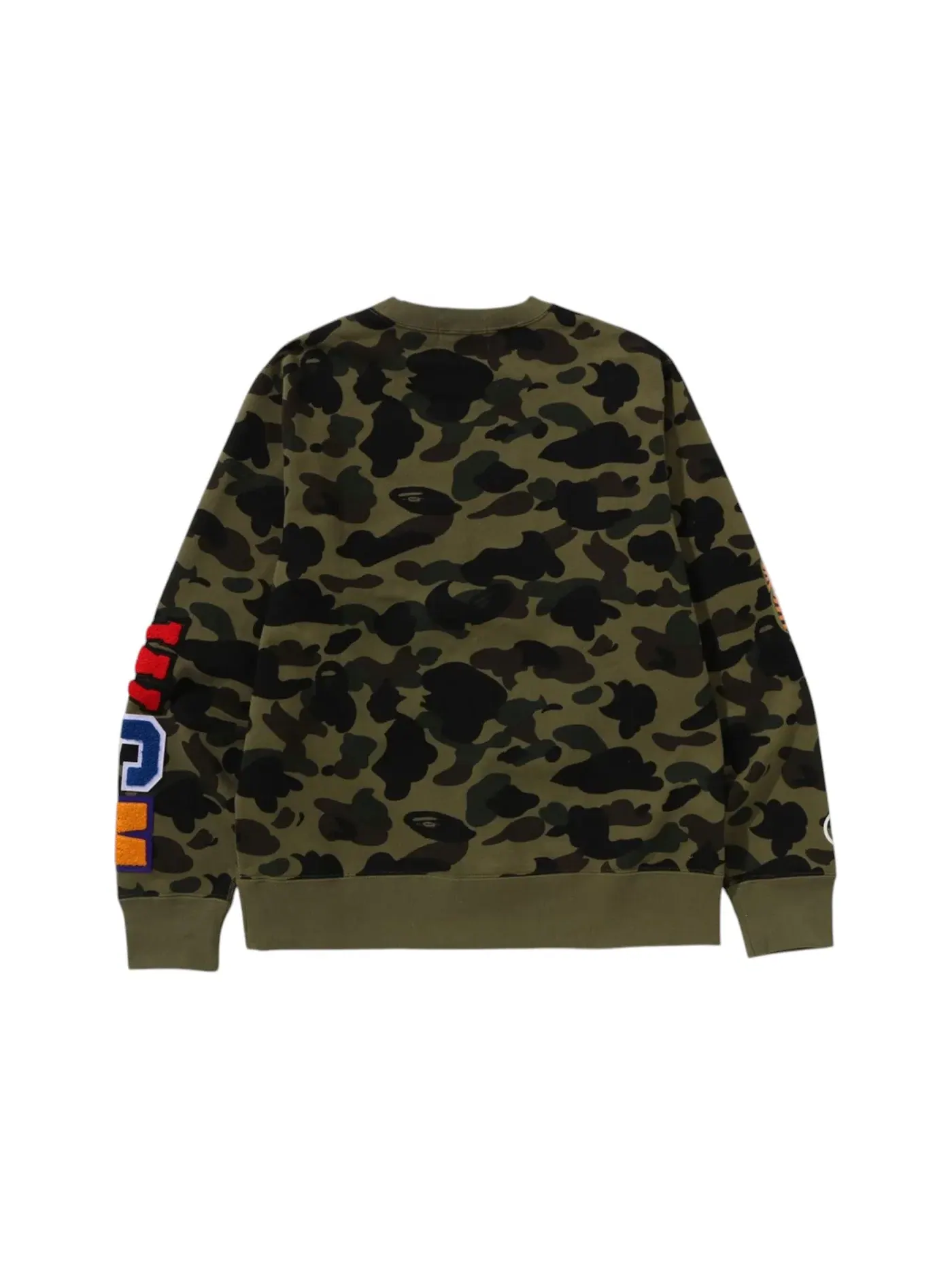 Мужской свитшот с камуфляжным принтом BAPE 1st Camo Shark Crewneck (SS25) BAPE — изображение 2 из 2, зеленый