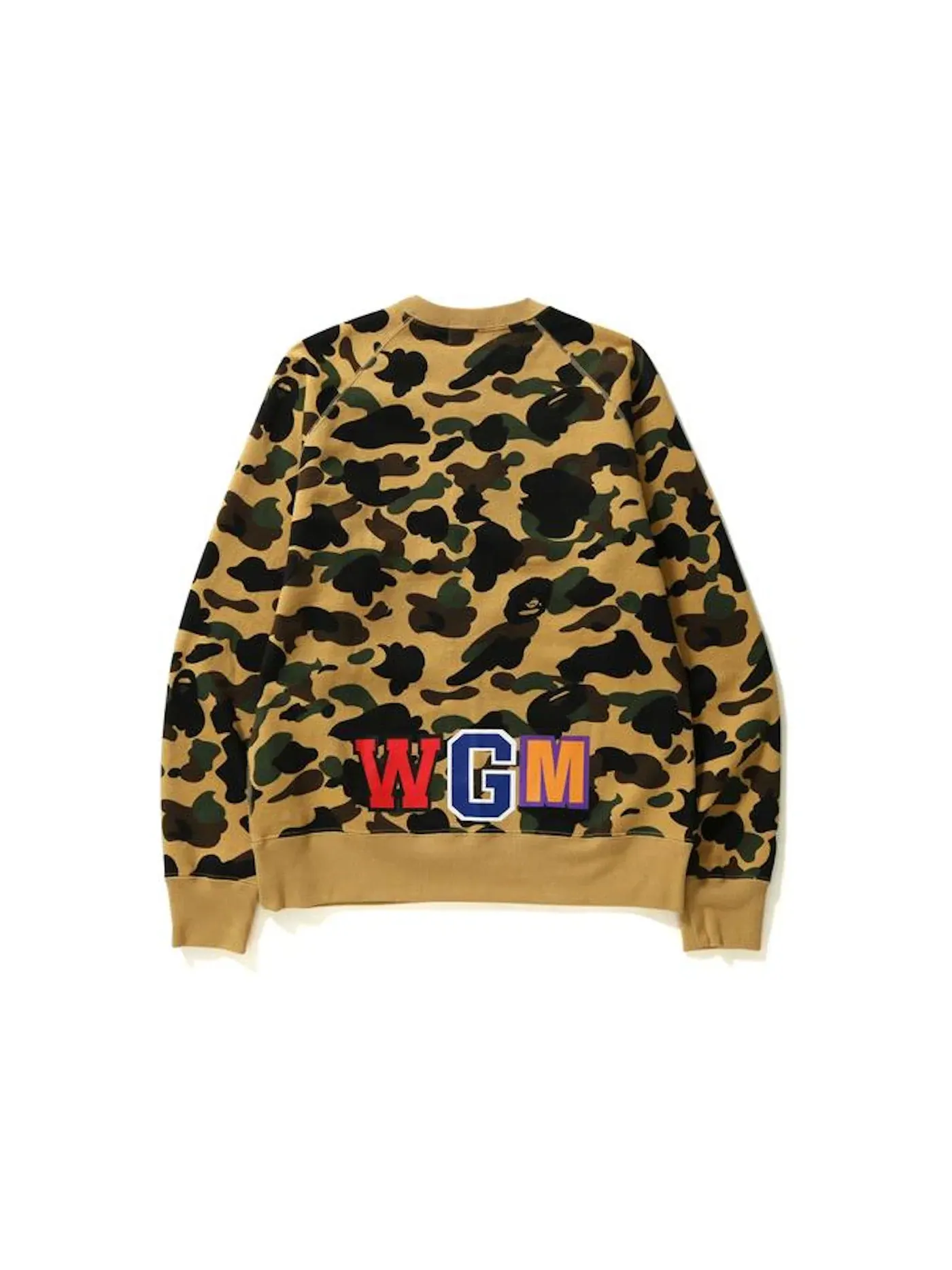 Мужской свитшот с принтом BAPE 1st Camo Metal Zip Shark Crewneck — изображение 2 из 2, желтый