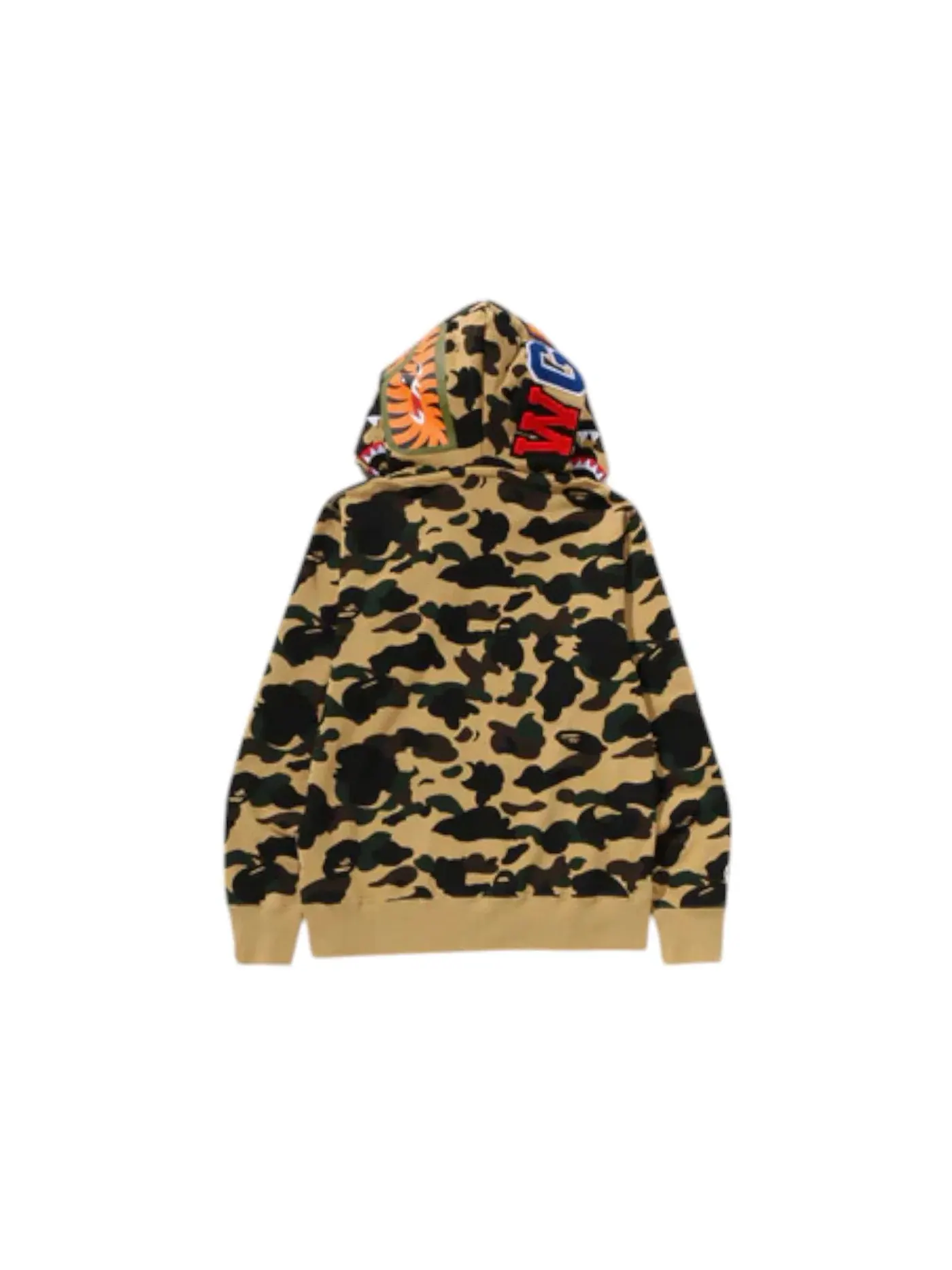 Мужская худи с камуфляжным принтом BAPE 1st Camo Shark Full Zip Double Hoodie — изображение 3 из 3, желтый
