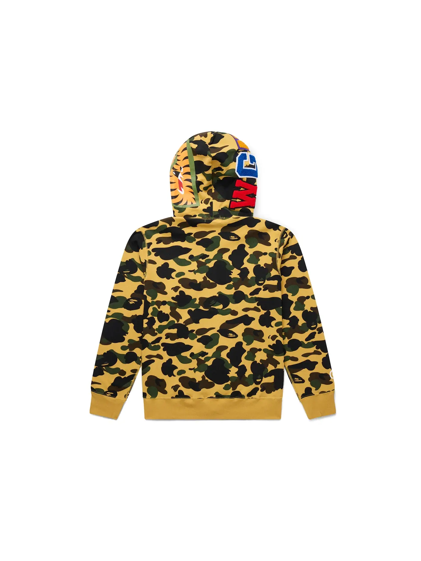 Мужская худи с принтом Shark Full Zip BAPE — изображение 2 из 6, желтый