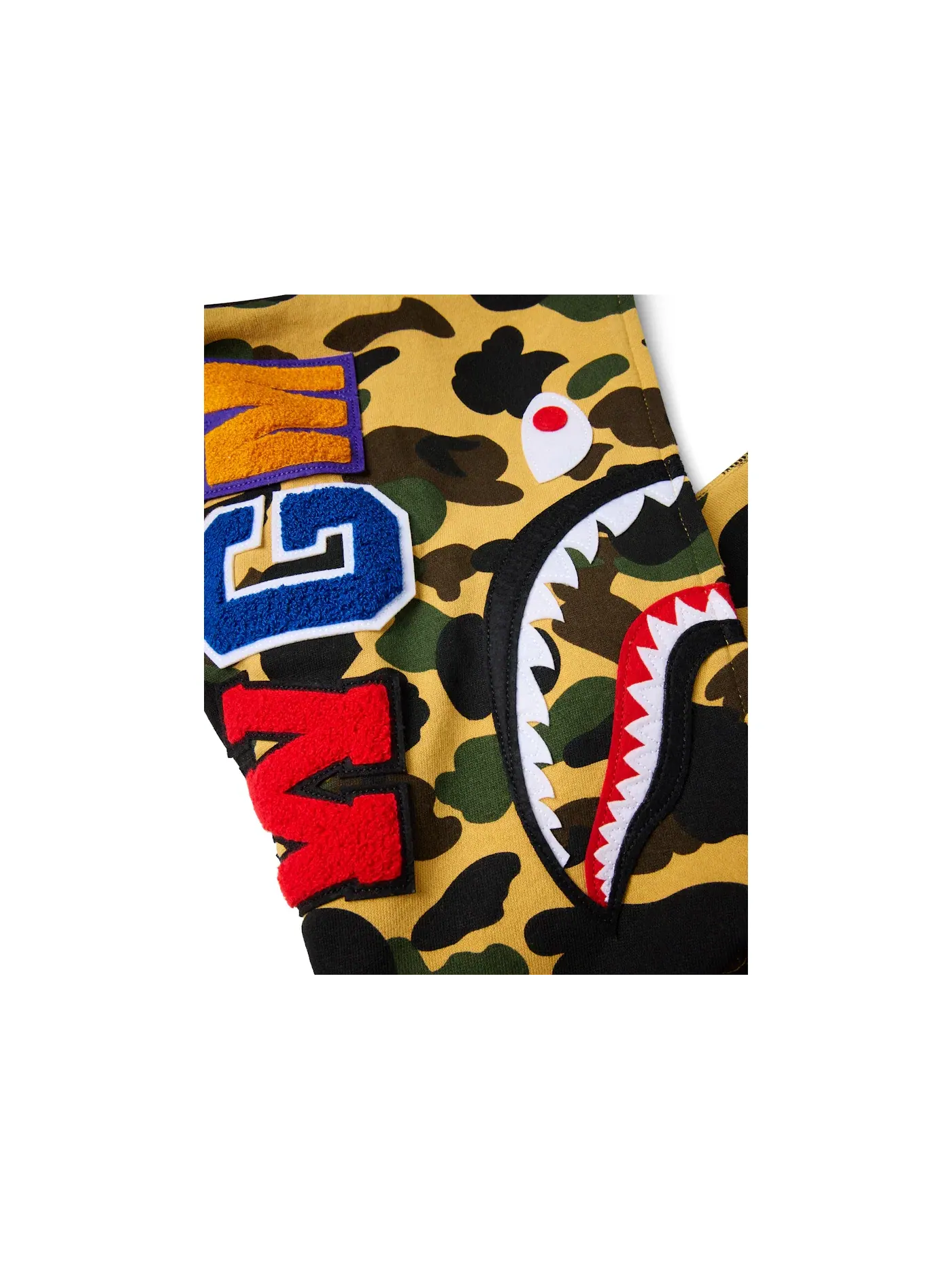 Мужская худи с принтом Shark Full Zip BAPE — изображение 3 из 6, желтый