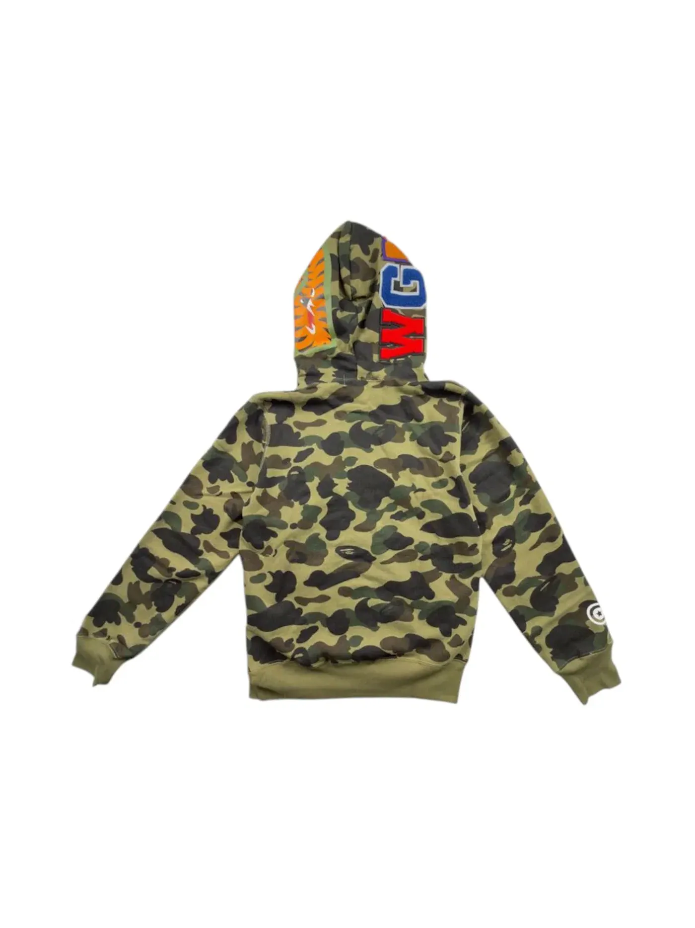 Мужская худи с принтом BAPE 1st Camo Shark Full Zip Hoodie (FW23) — изображение 2 из 2, зеленый