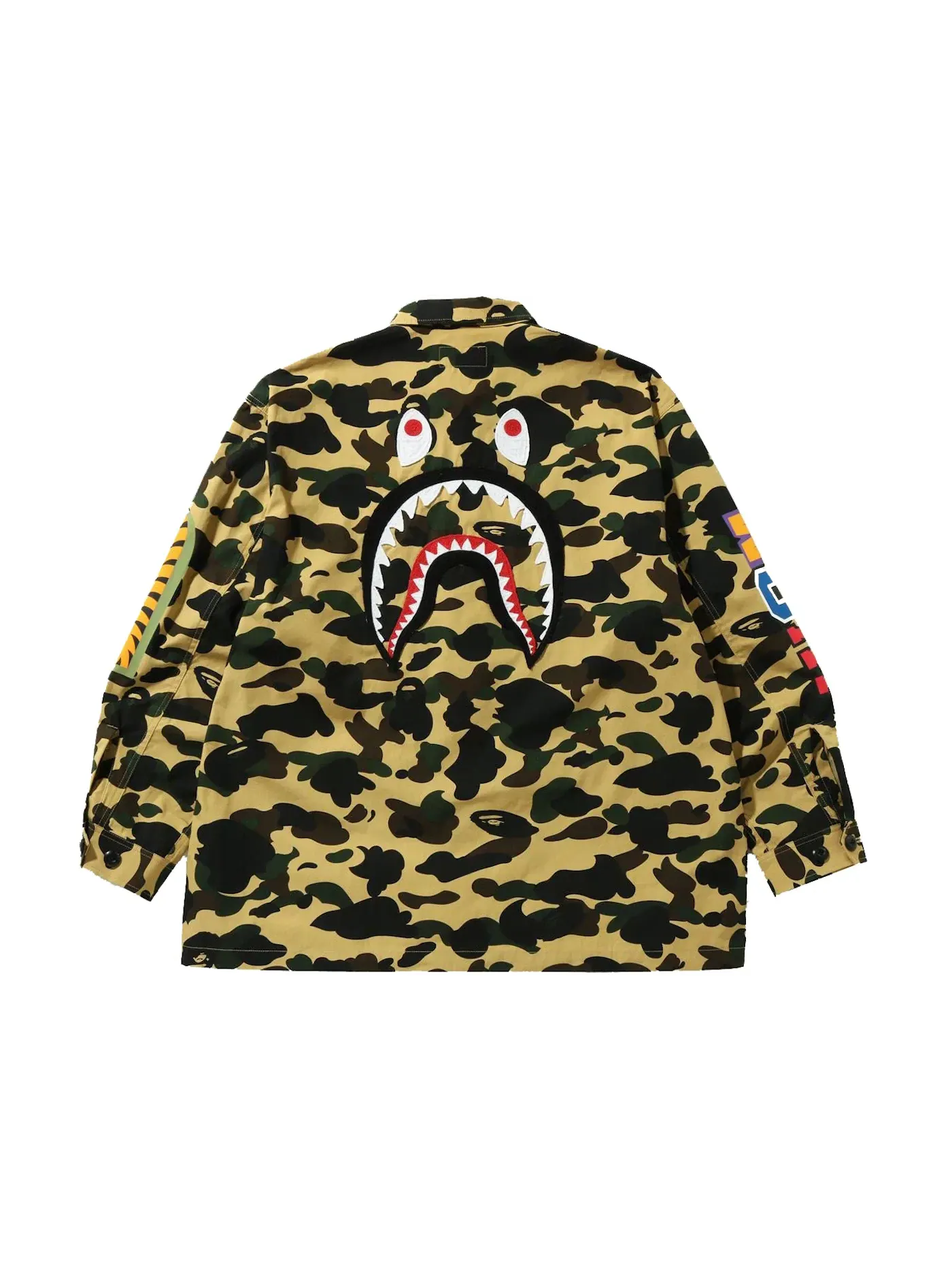 Мужская рубашка свободного кроя с камуфляжным принтом BAPE Shirt — изображение 2 из 2, желтый