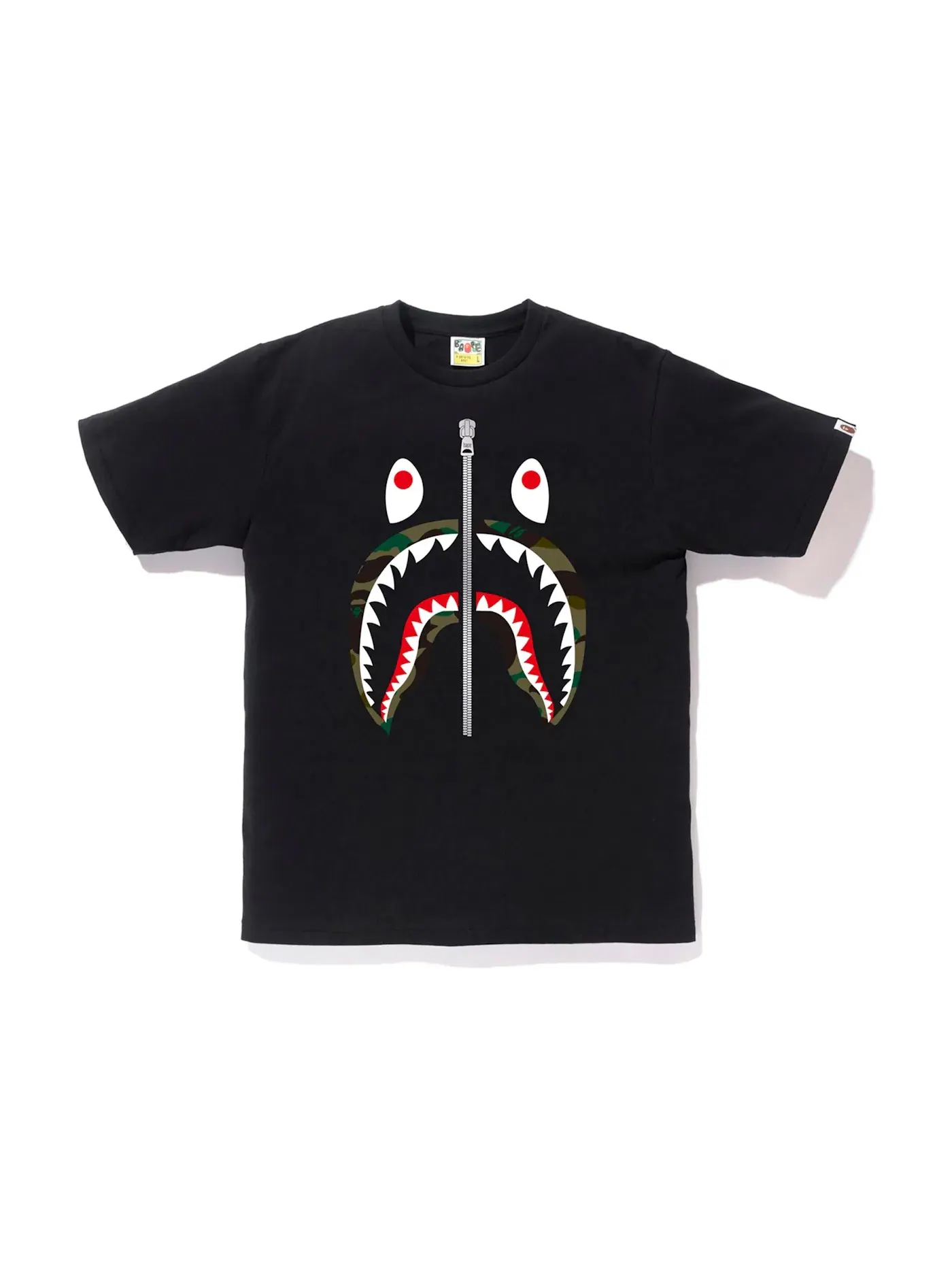 Мужская футболка с камуфляжным принтом BAPE Tee — изображение 1 из 1, черный/зеленый