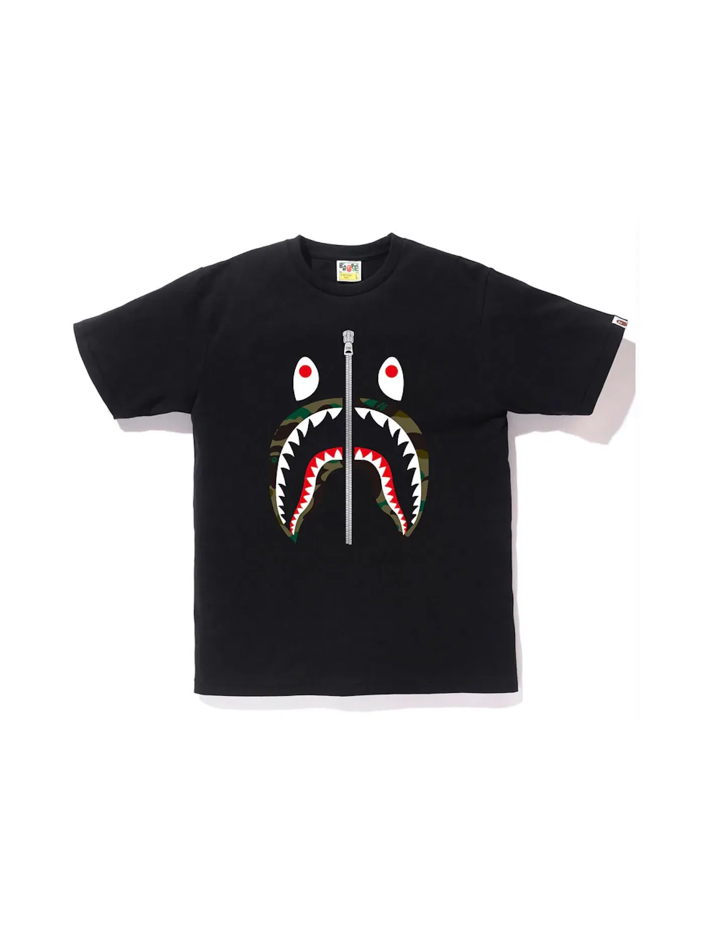 Мужская футболка с камуфляжным принтом BAPE Tee — изображение 1 из 1, черный/зеленый
