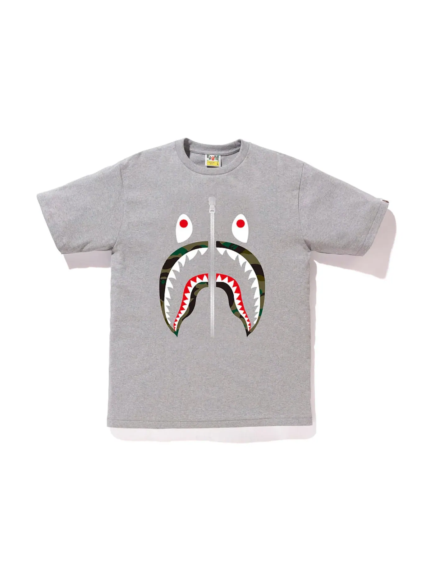 Мужская футболка с принтом BAPE 1st Camo Shark Tee BAPE — изображение 1 из 1, серый/зеленый