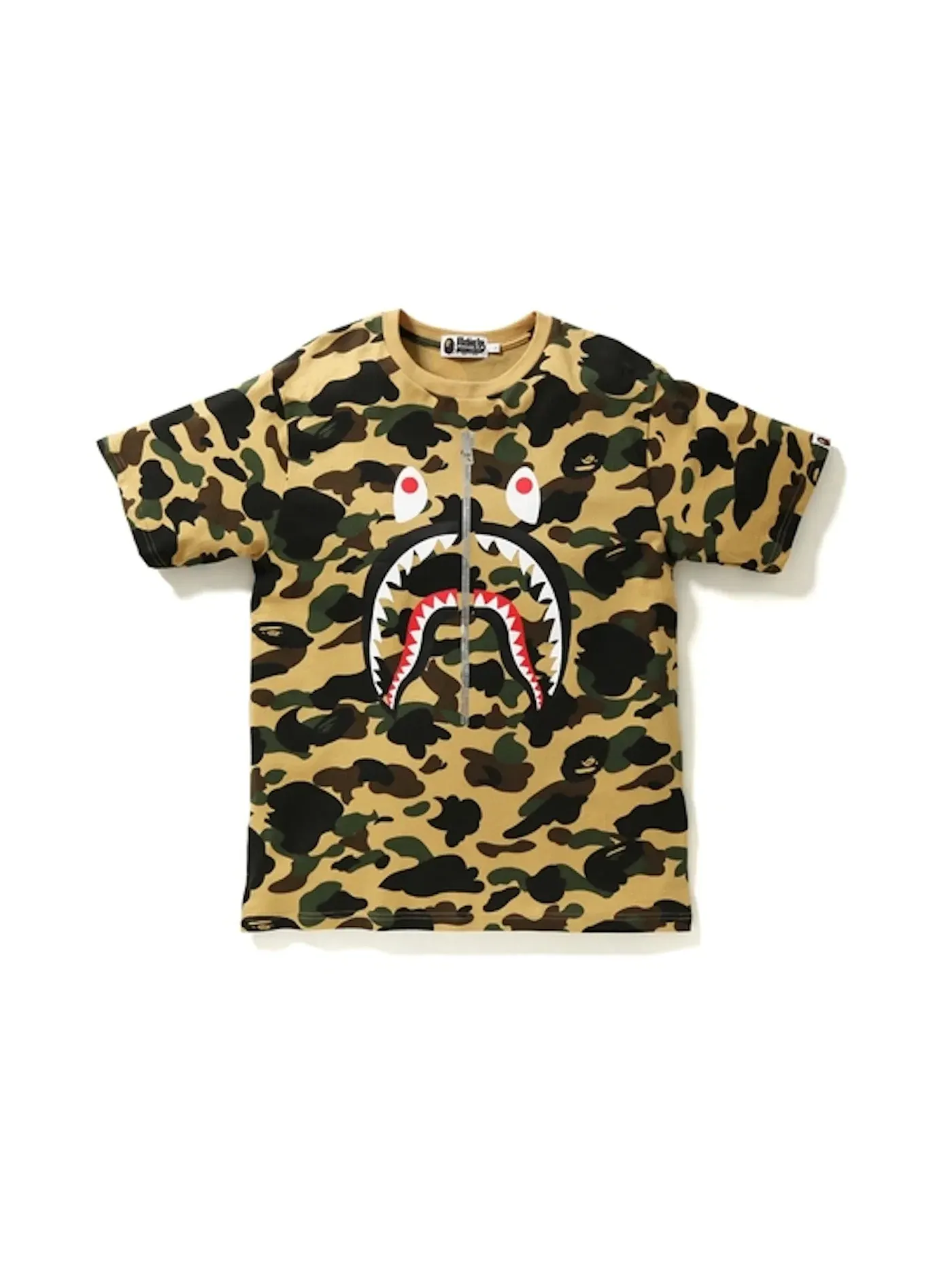 Мужская футболка с принтом BAPE 1st Camo Shark Tee — изображение 1 из 3, желтый