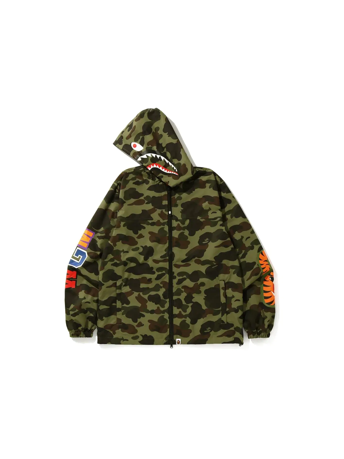 Мужская куртка с камуфляжным принтом BAPE 1st Camo Shark WGM Hoodie Jacket — изображение 2 из 2, зеленый