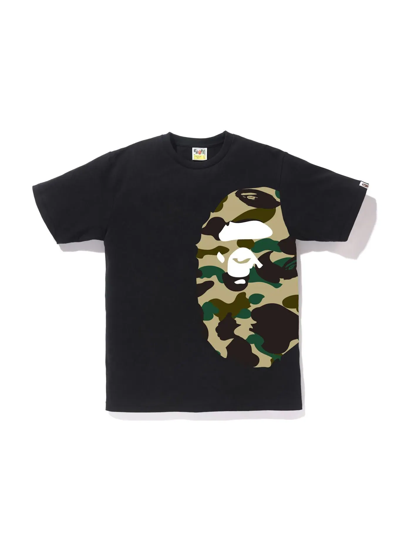 Мужская футболка с принтом BAPE 1st Camo Side Big Ape Head Tee BAPE — изображение 1 из 2, черный/желтый