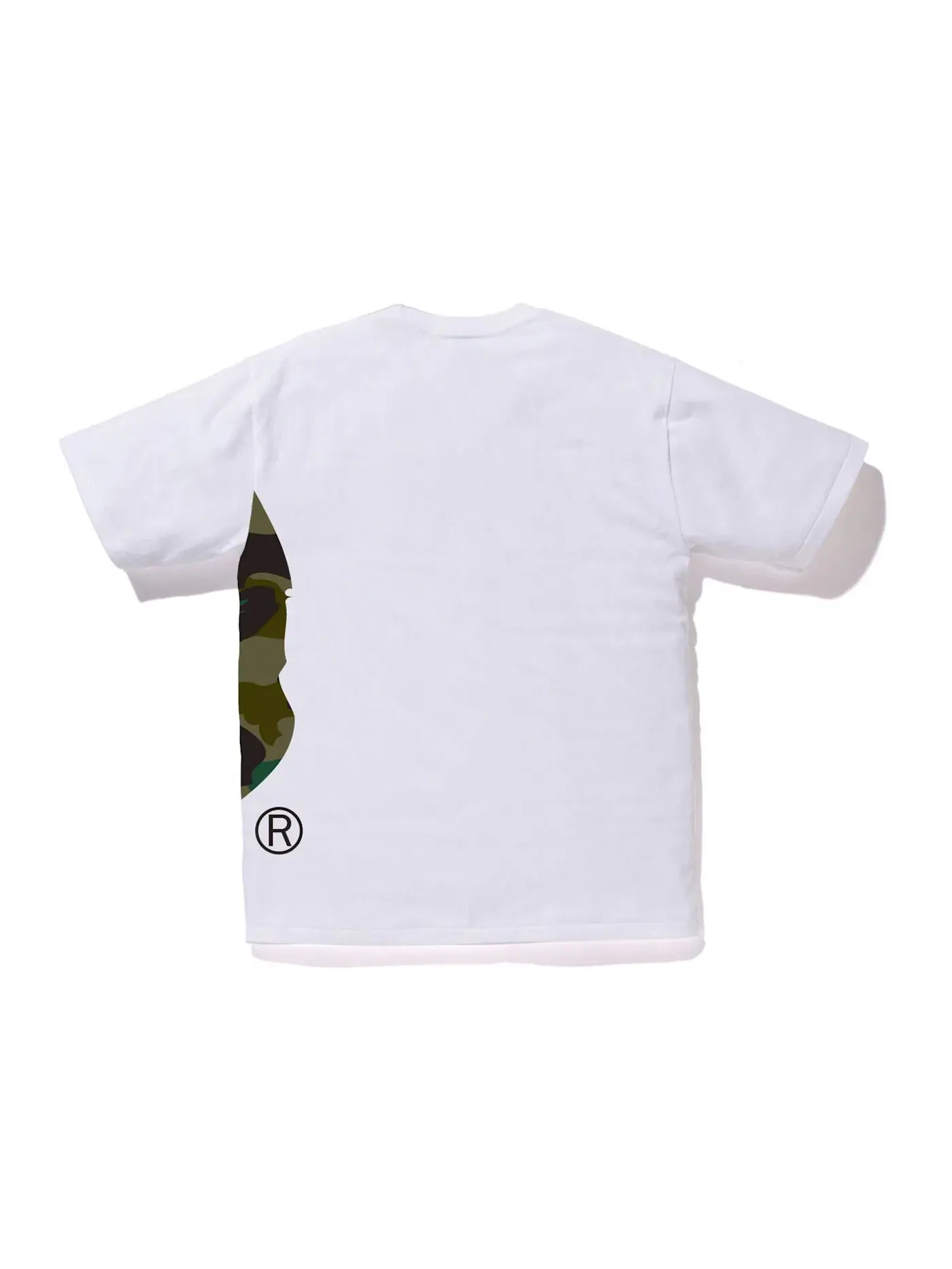Мужская футболка с принтом BAPE 1st Camo Side Big Ape Head Tee BAPE — изображение 2 из 2, белый/зеленый
