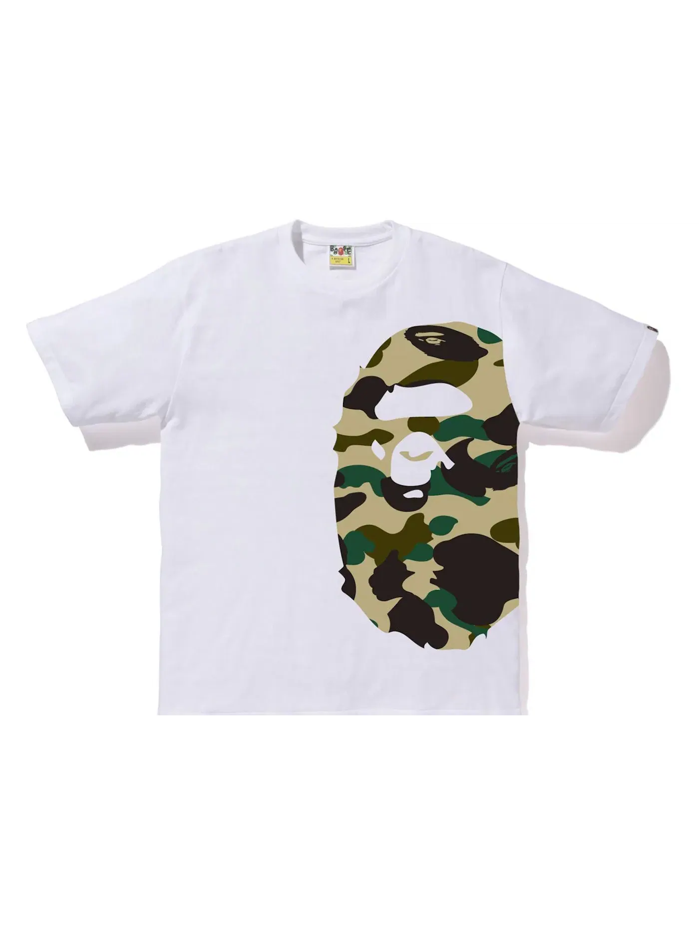 Мужская футболка с принтом BAPE 1st Camo Side Big Ape Head Tee BAPE — изображение 1 из 2, белый/желтый