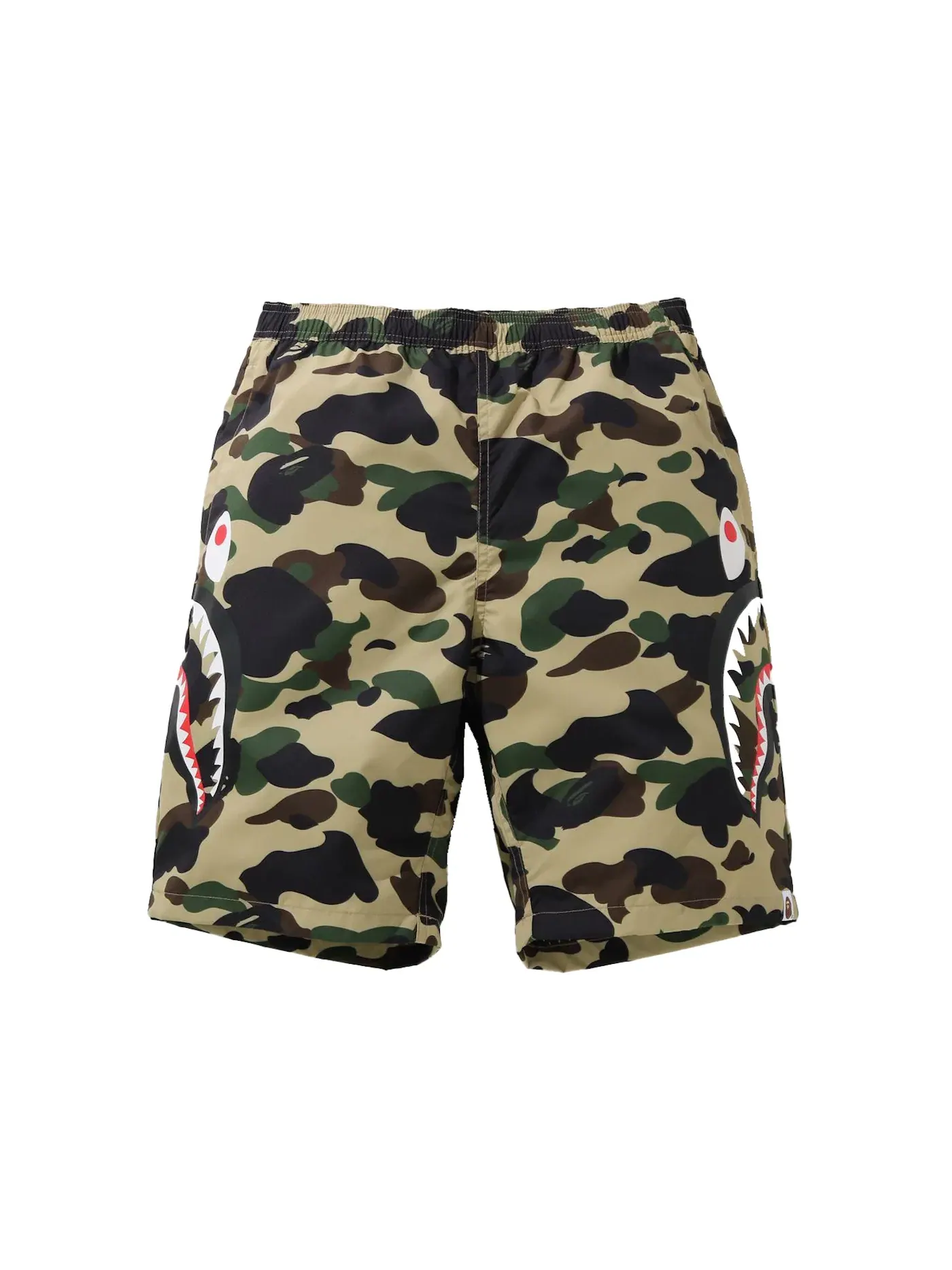 Мужские шорты с камуфляжным принтом BAPE 1st Camo Side Shark Beach Shorts — изображение 1 из 2, желтый