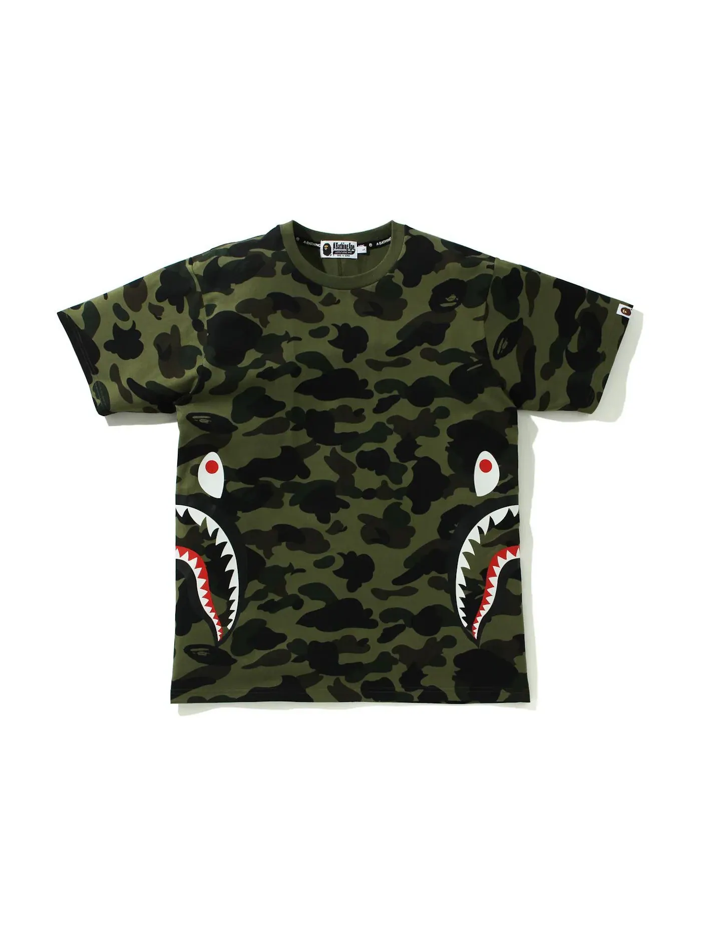 Мужская футболка с камуфляжным принтом BAPE Tee — изображение 1 из 2, зеленый