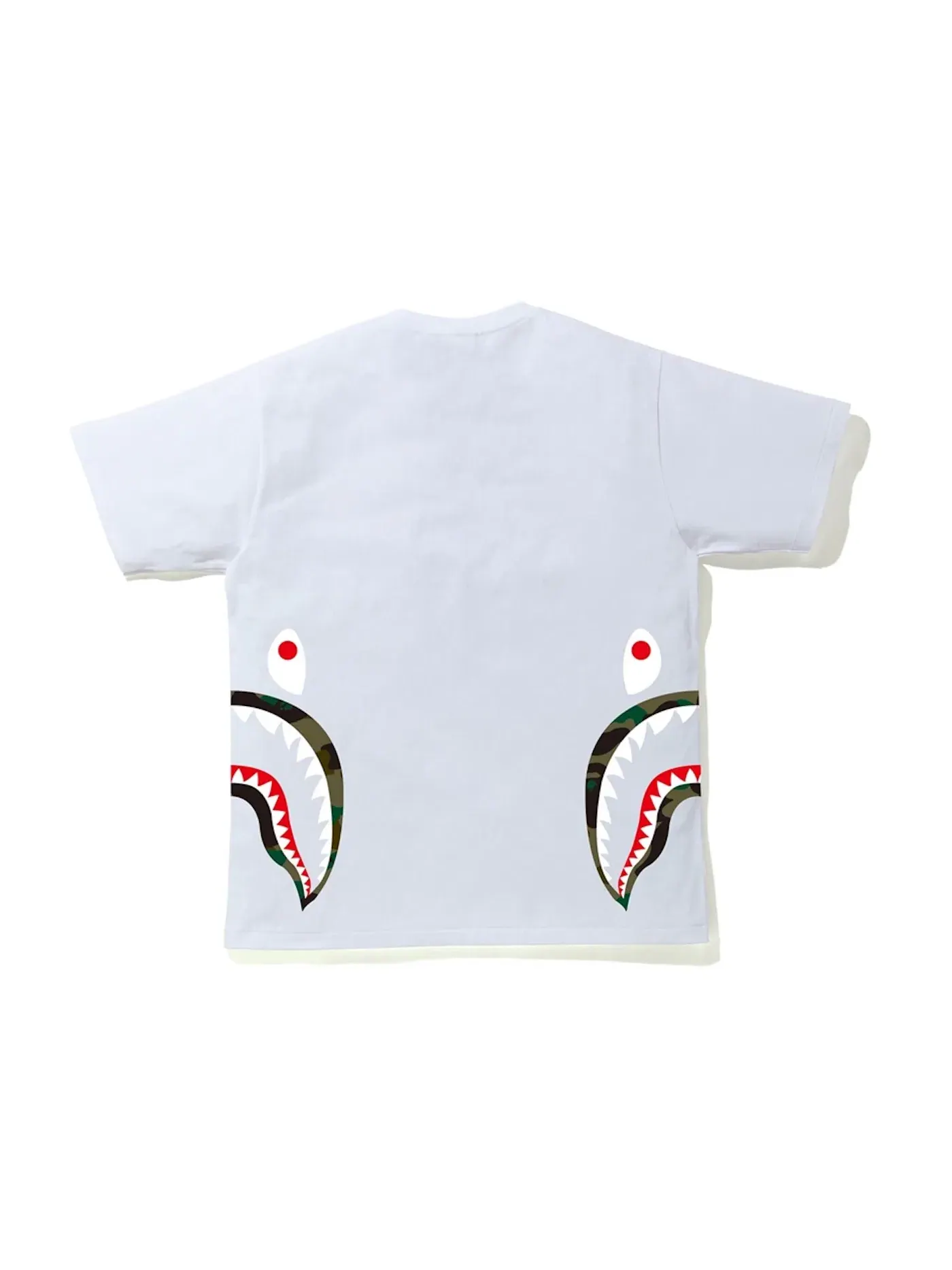 Мужская футболка с принтом BAPE 1st Camo Side Shark Tee — изображение 2 из 2, белый/зеленый