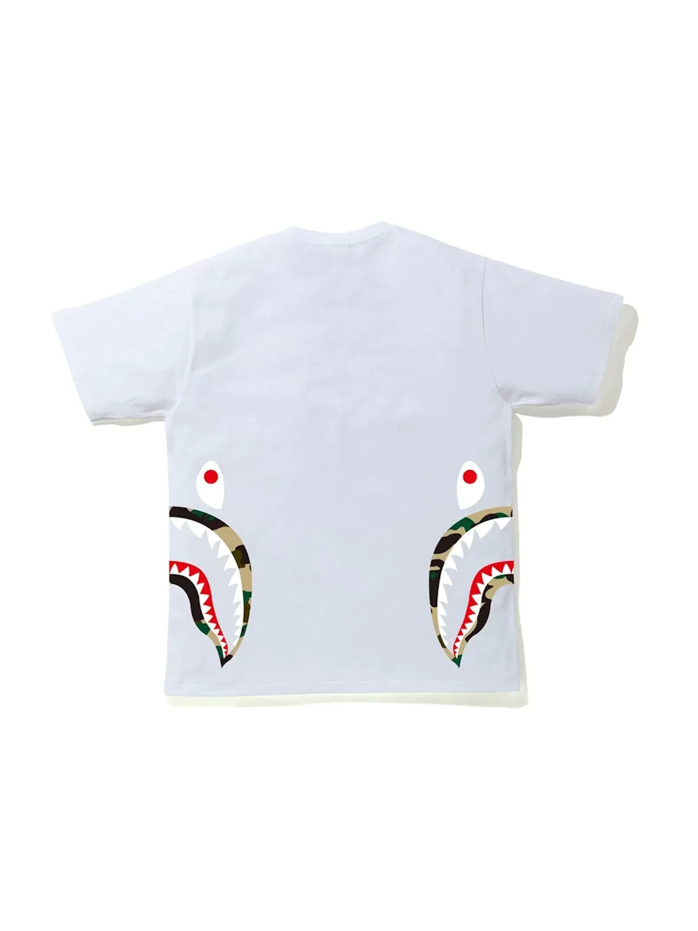 Мужская футболка с принтом BAPE 1st Camo Side Shark Tee — изображение 2 из 2, белый/желтый