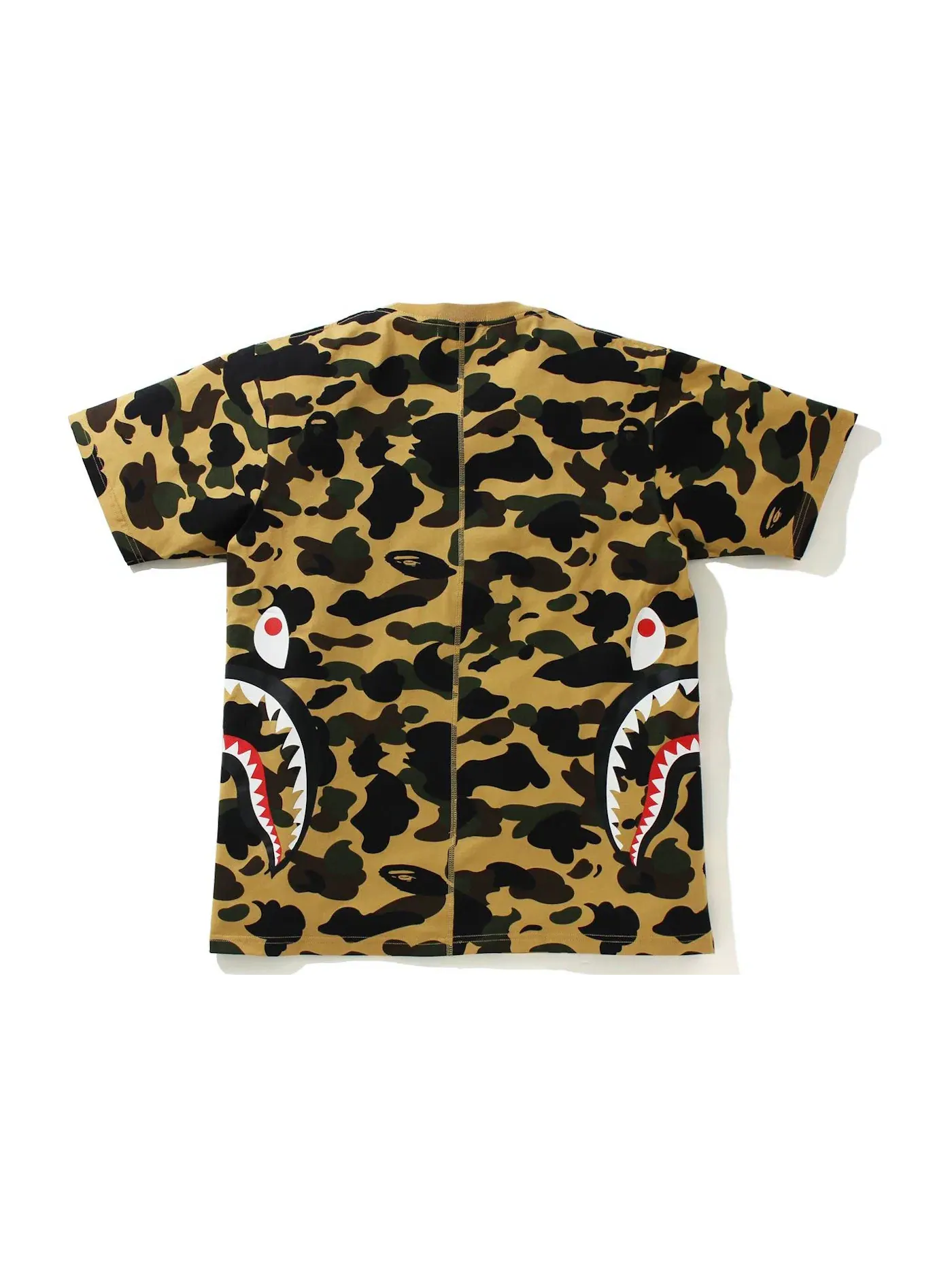 Мужская футболка с камуфляжным принтом BAPE 1st Camo Side Shark Tee — изображение 2 из 2, желтый