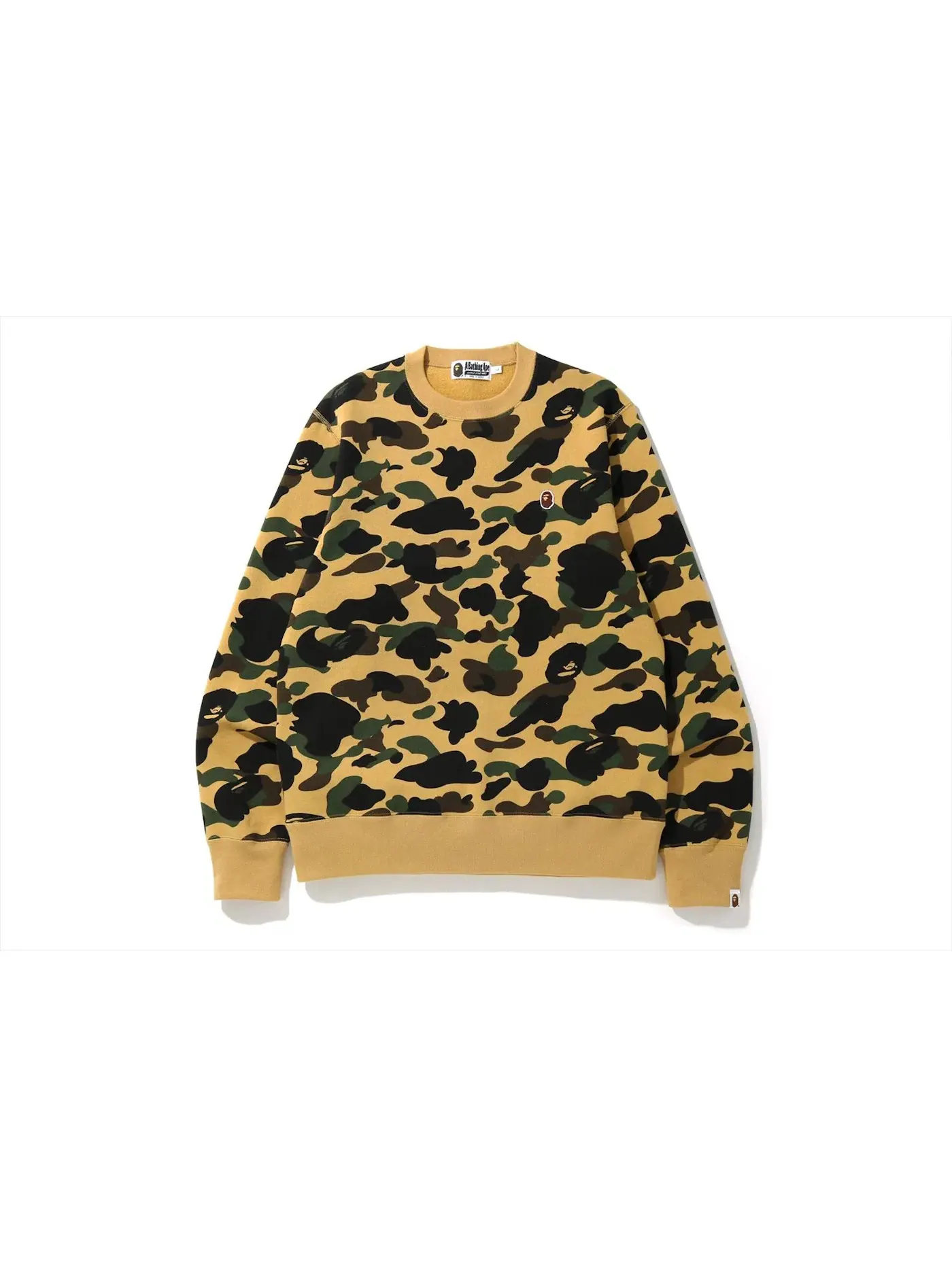 Мужской свитшот с принтом Camo BAPE — изображение 1 из 2, желтый