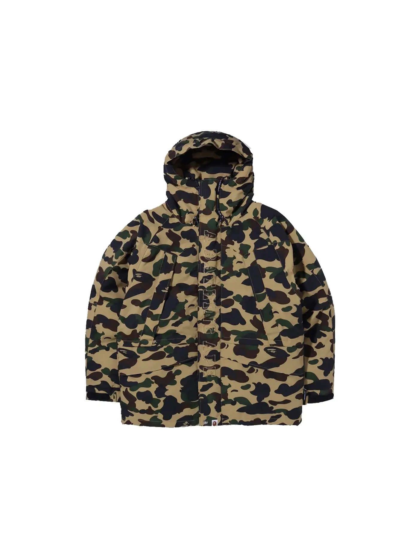 Мужская куртка с принтом BAPE 1st Camo Snowboard Down Jacket (FW21) BAPE — изображение 1 из 1, желтый