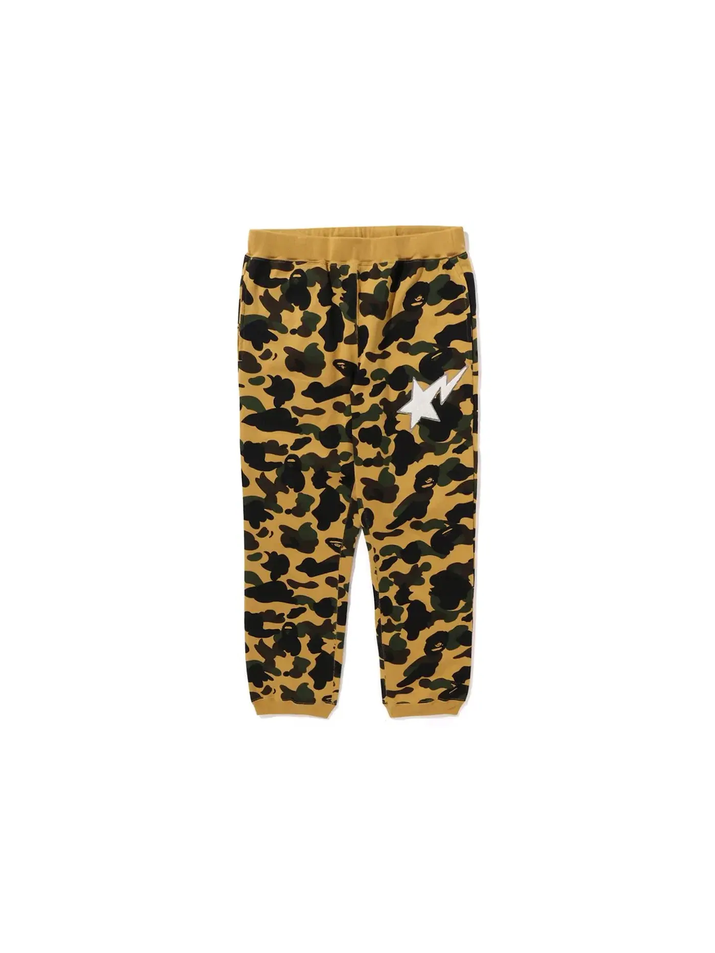 Мужские спортивные штаны с камуфляжным принтом BAPE — изображение 1 из 2, желтый