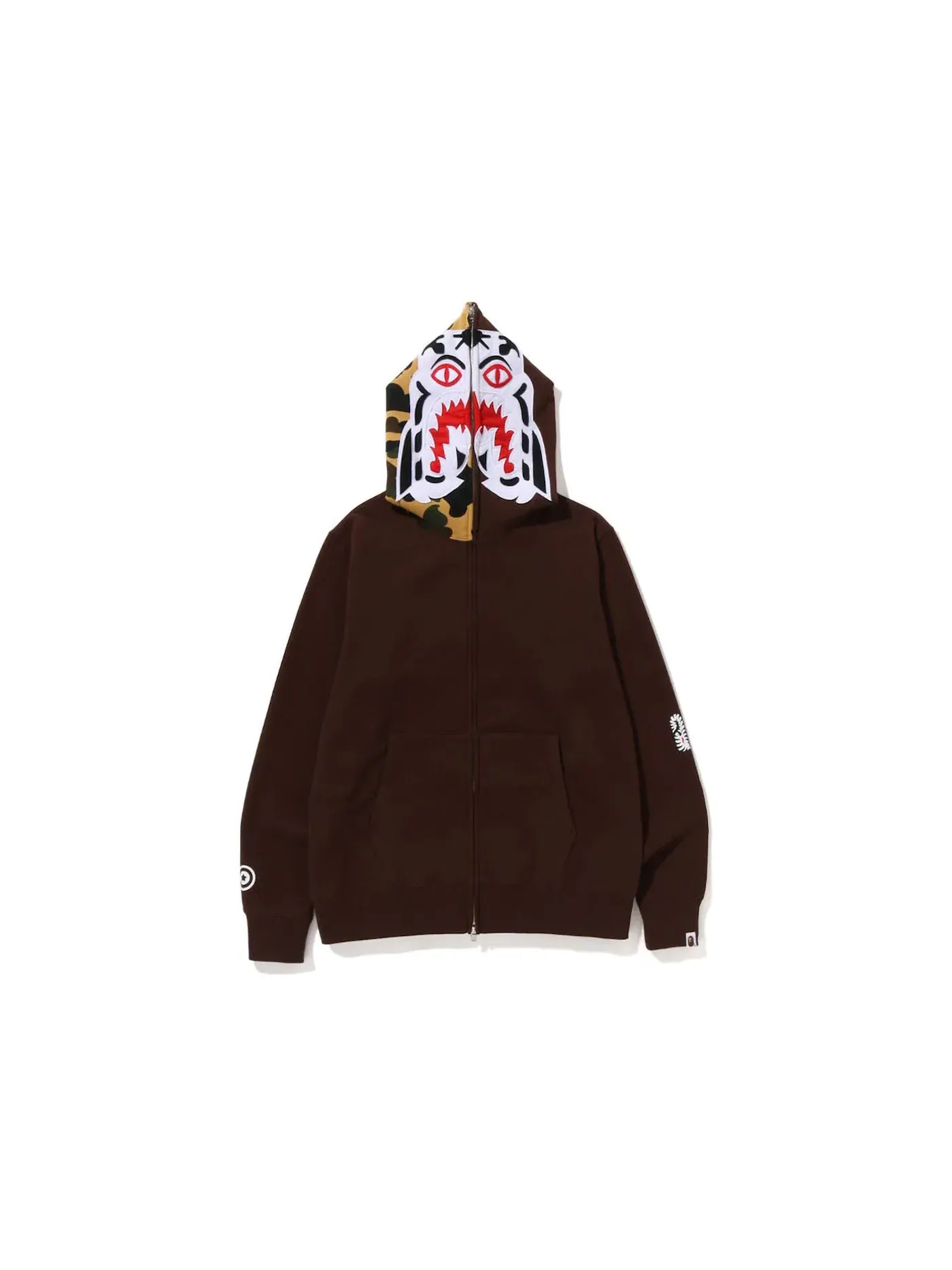 Мужская худи на молнии с принтом 1st Camo Tiger BAPE — изображение 1 из 3, коричневый