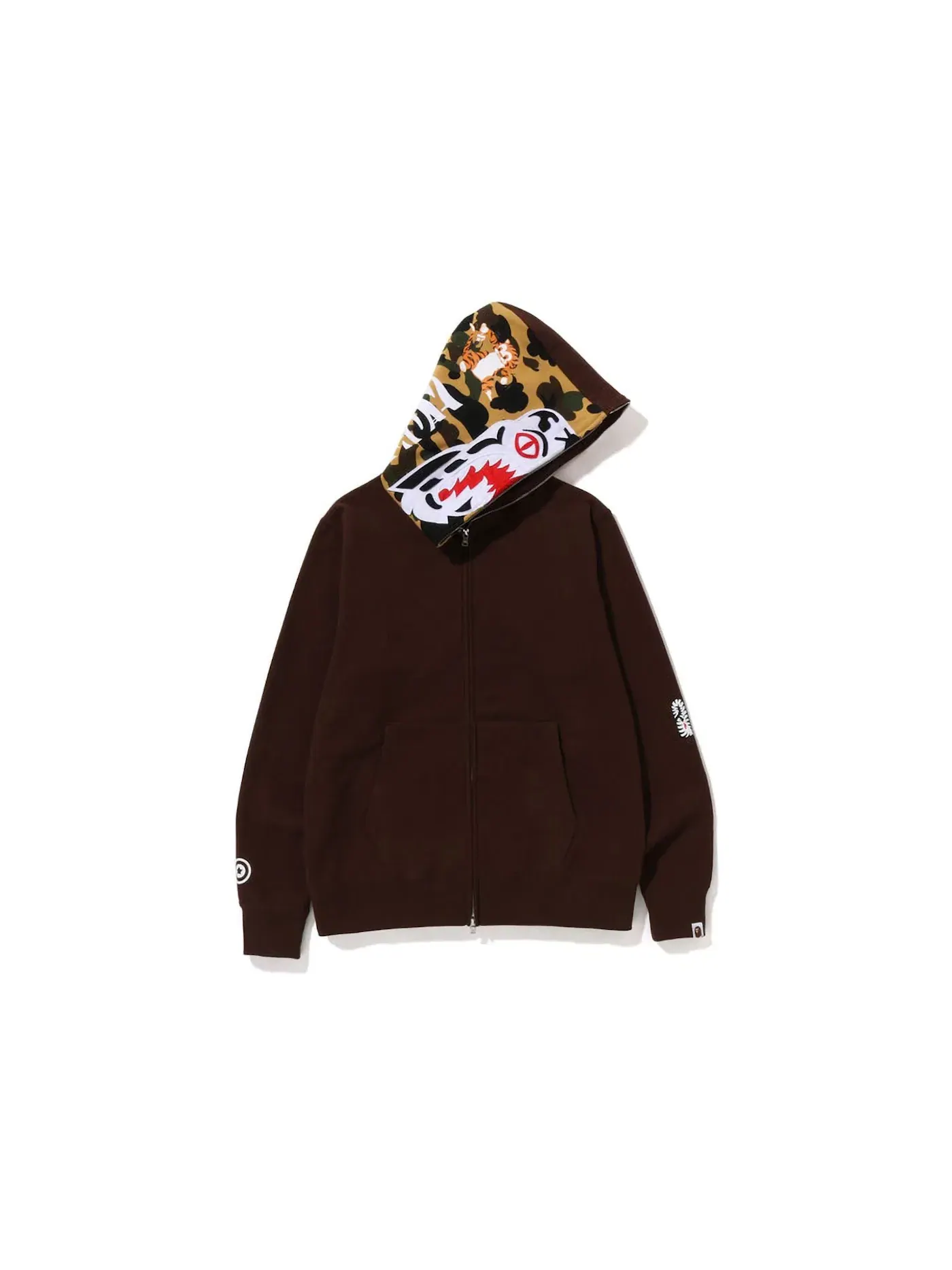 Мужская худи на молнии с принтом 1st Camo Tiger BAPE — изображение 2 из 3, коричневый