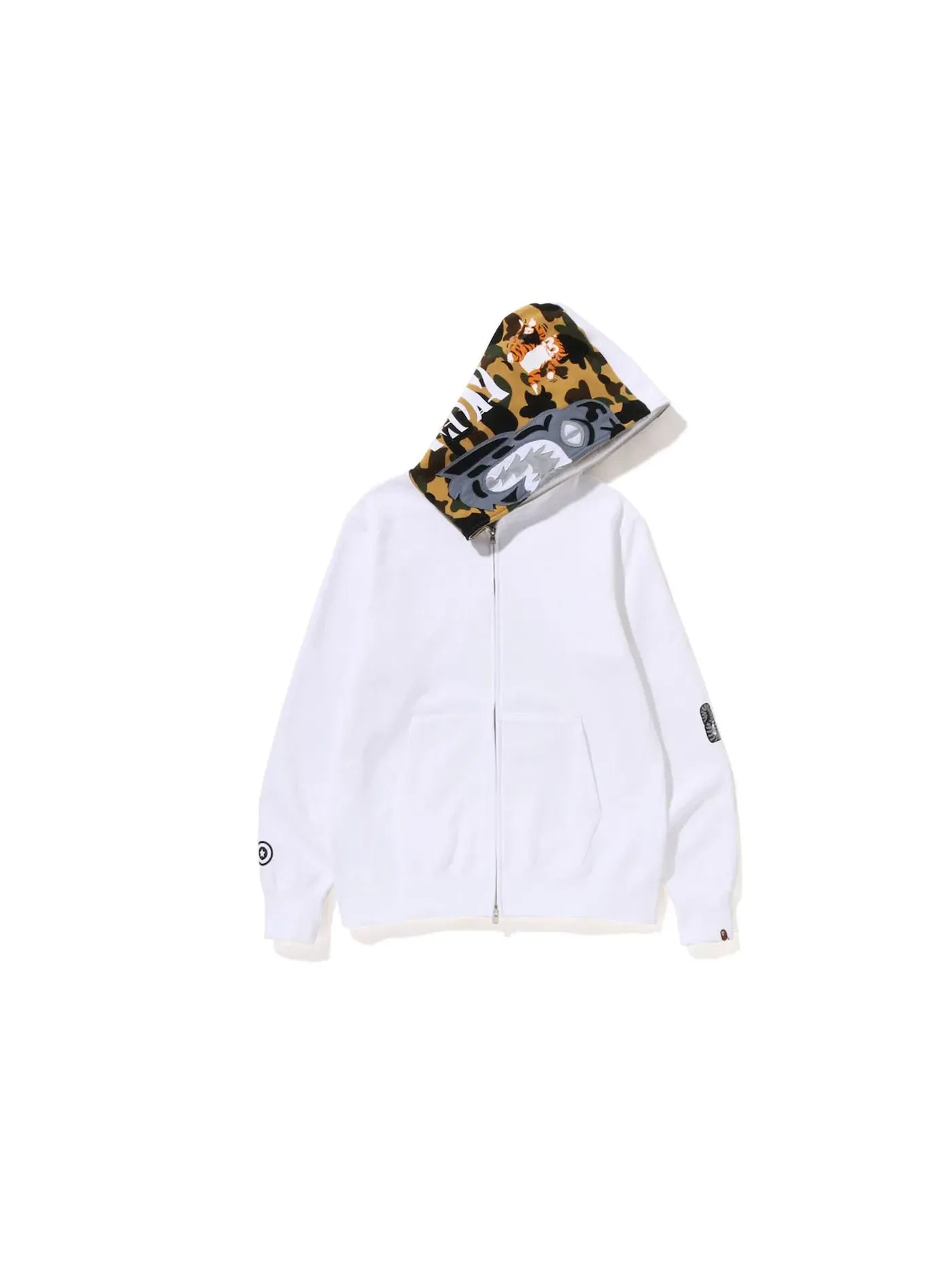 Мужская худи на молнии с принтом BAPE 1st Camo Tiger — изображение 2 из 3, белый