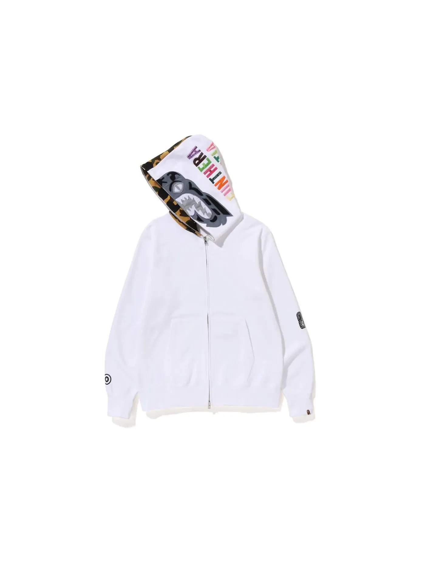 Мужская худи на молнии с принтом BAPE 1st Camo Tiger — изображение 3 из 3, белый